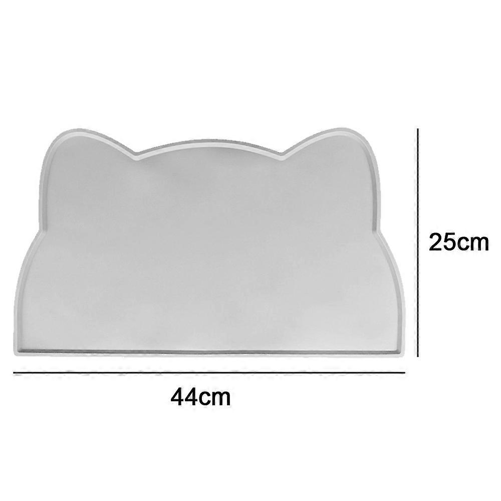 Kattefodermåtte Silikone Kæledyrsfodermåtte Til Gulv Skridsikker Vandskål Bakke Måtte-Grå