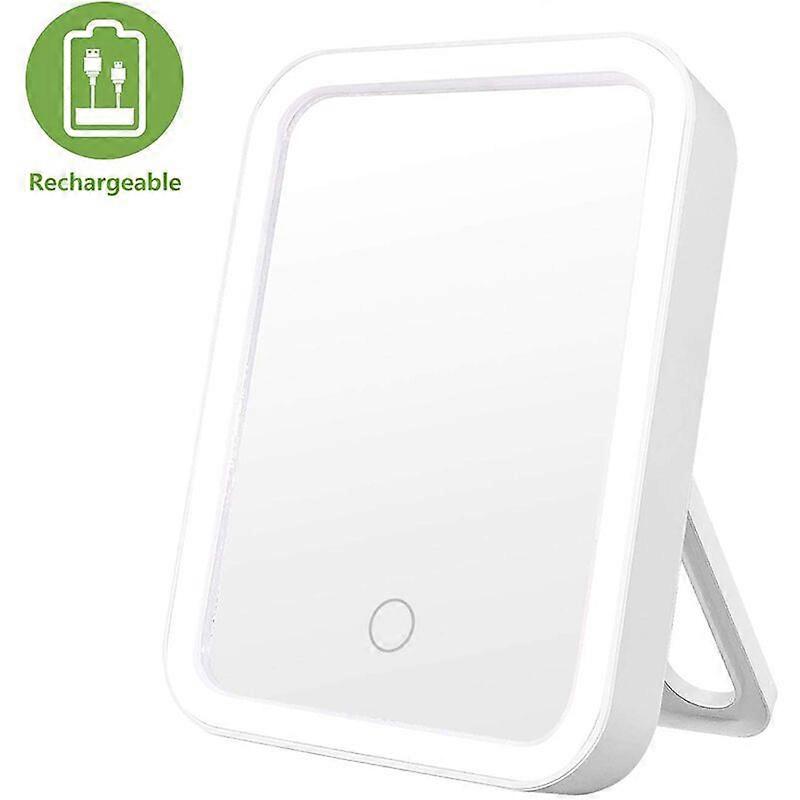 Portable LED Makeup Mirror with 3 Adjustable Light Settings, 1x Large Wireless Illuminated Vanity Mirror for Travel