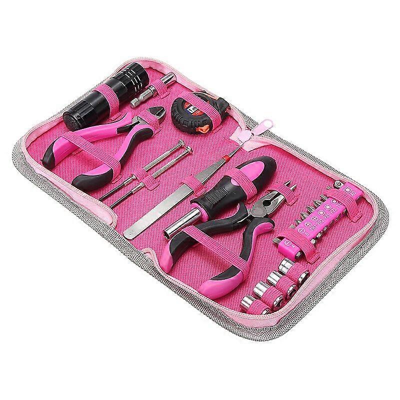 23 Piece Women's Pink Tool Combination Tool Set Home Repair Tool Set