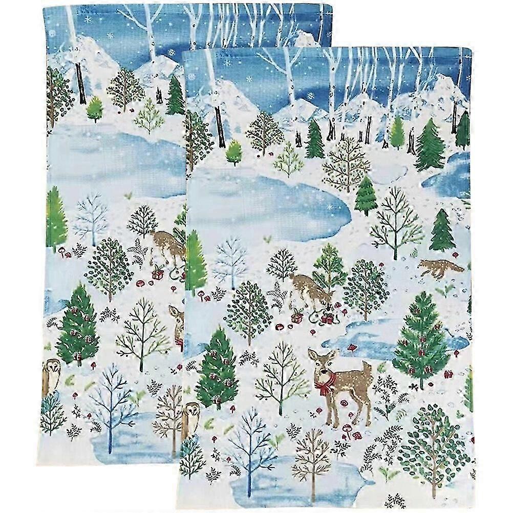 2 Pz Assorbimento d'acqua Natale Asciugamano Acqua Assorbente Asciugamano Da Cucina Asciugamano