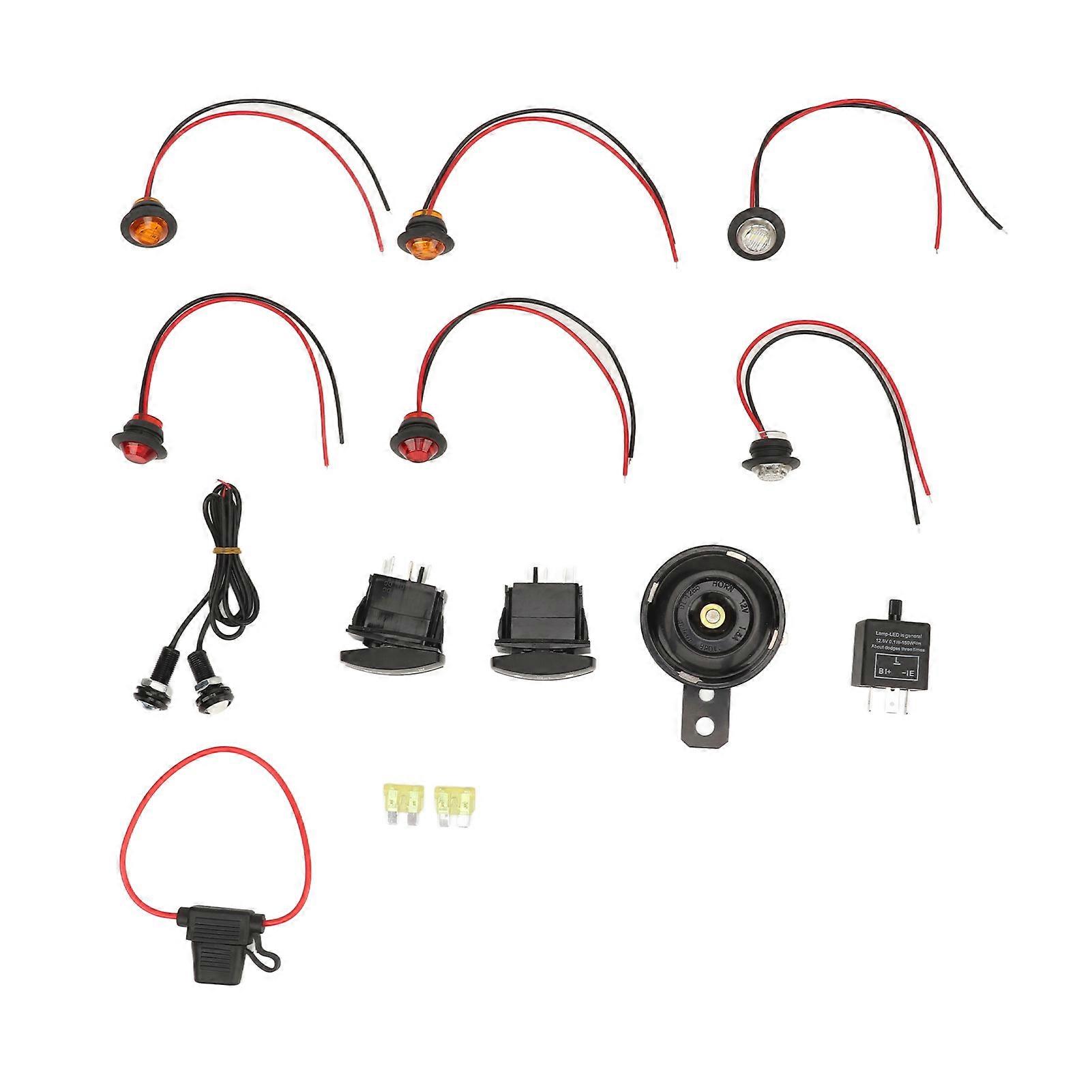 UTV Rocker Switch ATV Street Legal Lighting Kit Turn Signal Flasher Relay Harness Replacement for Polaris