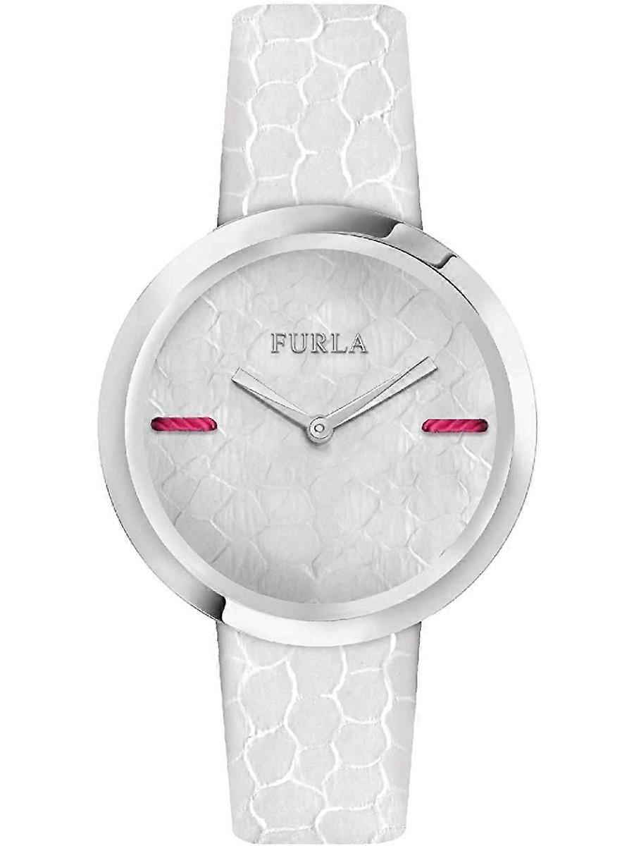 Furla Weiß Echtes Leder R4251110504 Damenuhr