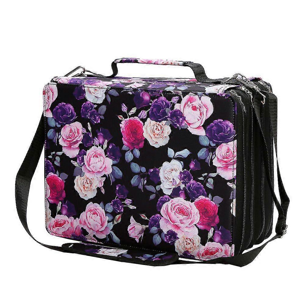 Marker Pen Organizer Case 224 Slots Large Capacity with Handy Wrap Portable Multilayer Holder Color