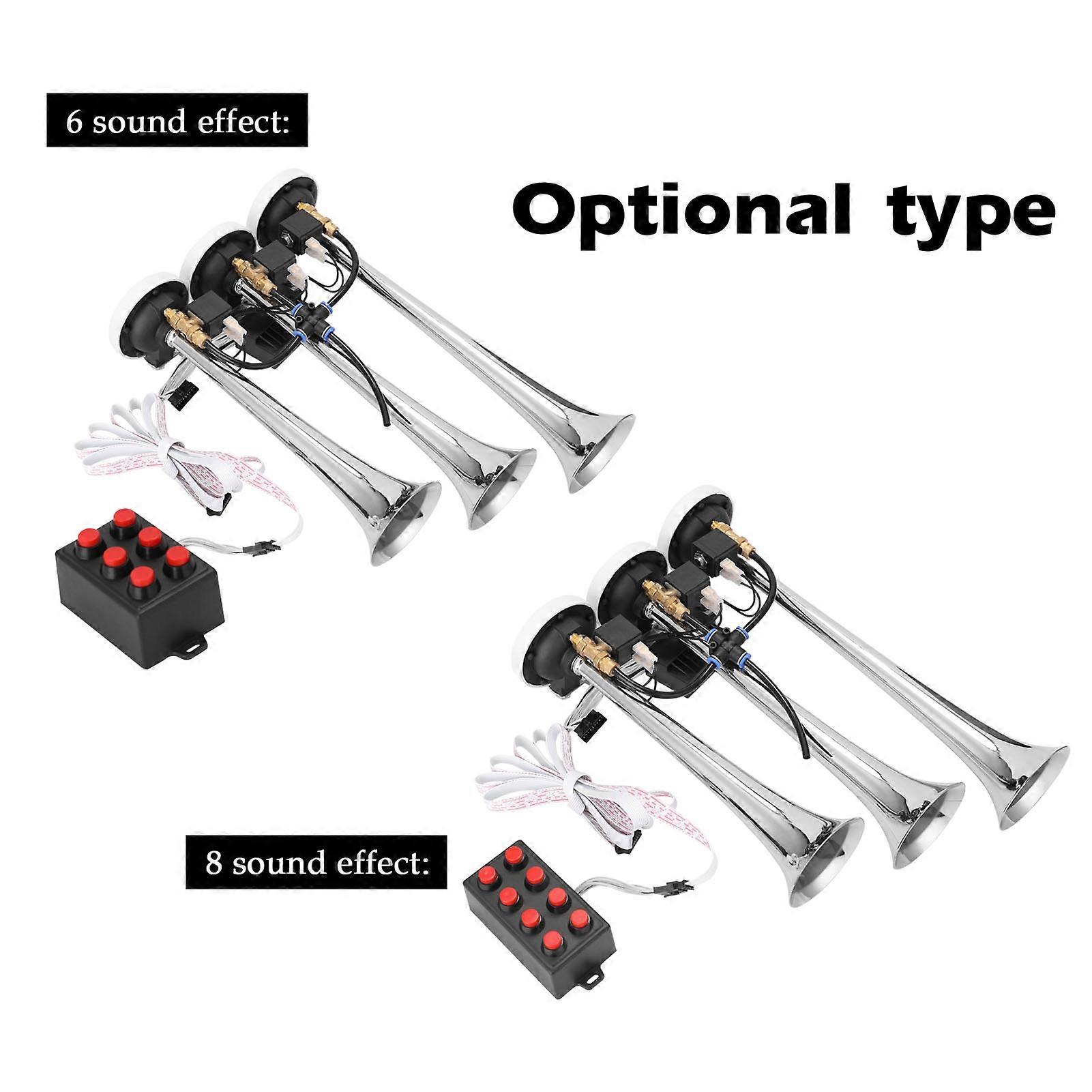 110db Three-Tube Horn Car Horn 12.0V/24V Universal Car Horn Loudspeaker Auto Modification Accessory Car Air Horns
