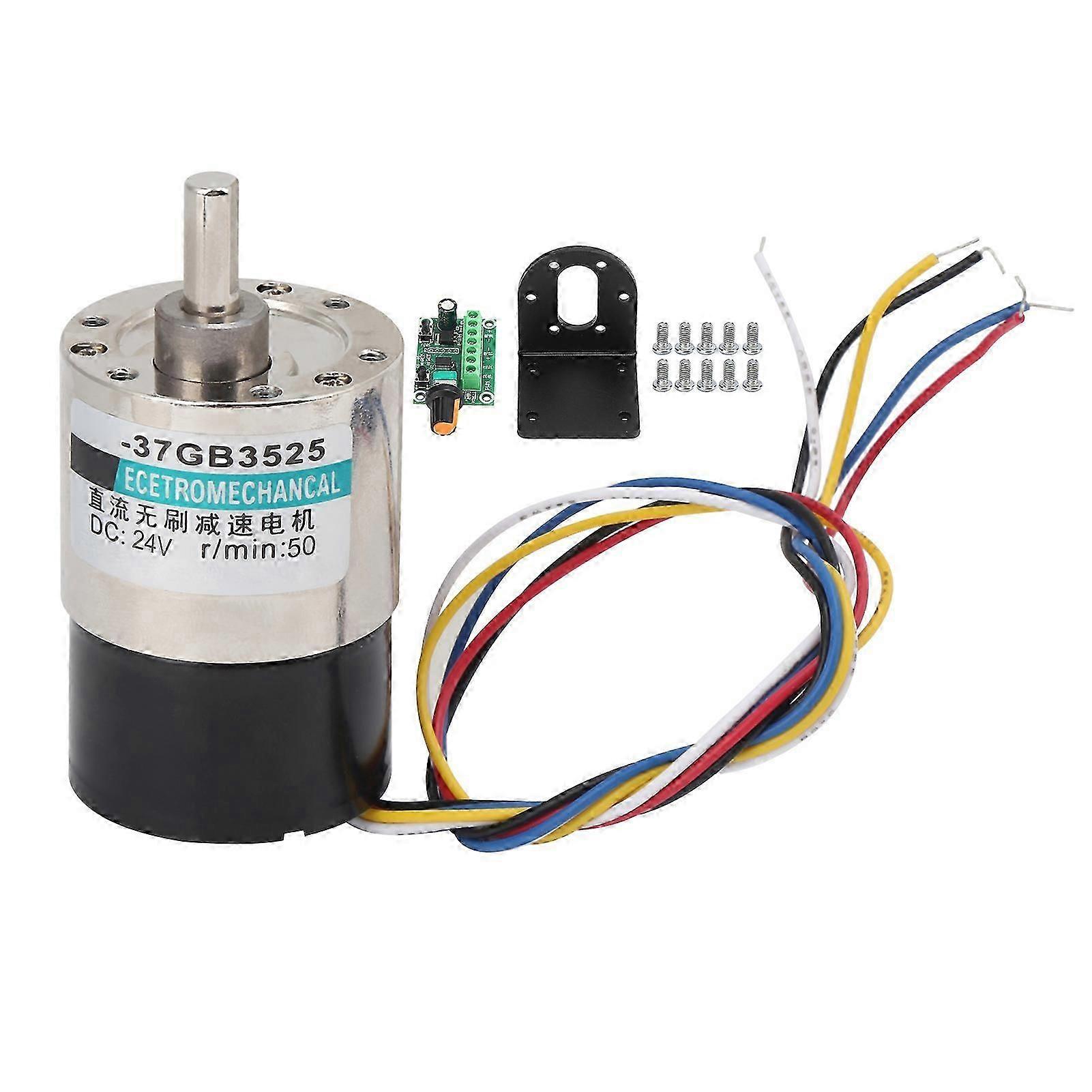 Brushless Motor CW/CCW with Bracket Speed Control Board DC24V for Micro Machinery50rpm/min