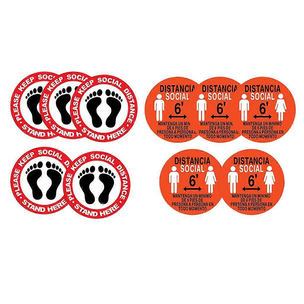 10 Pieces Distancing Sticker Stand Apart Notice Warning