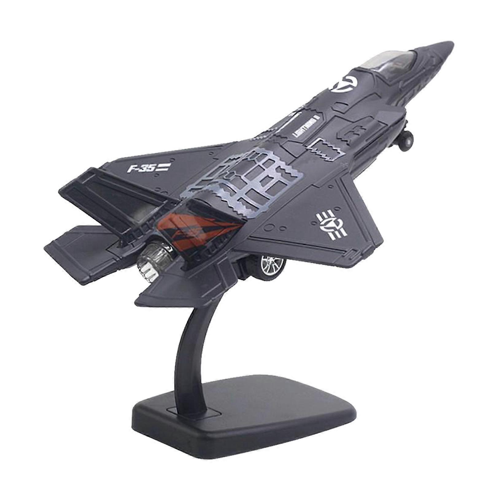 Simulering Die Pull Back LED Airline Fighter Modell + Stativ Samleobjekter