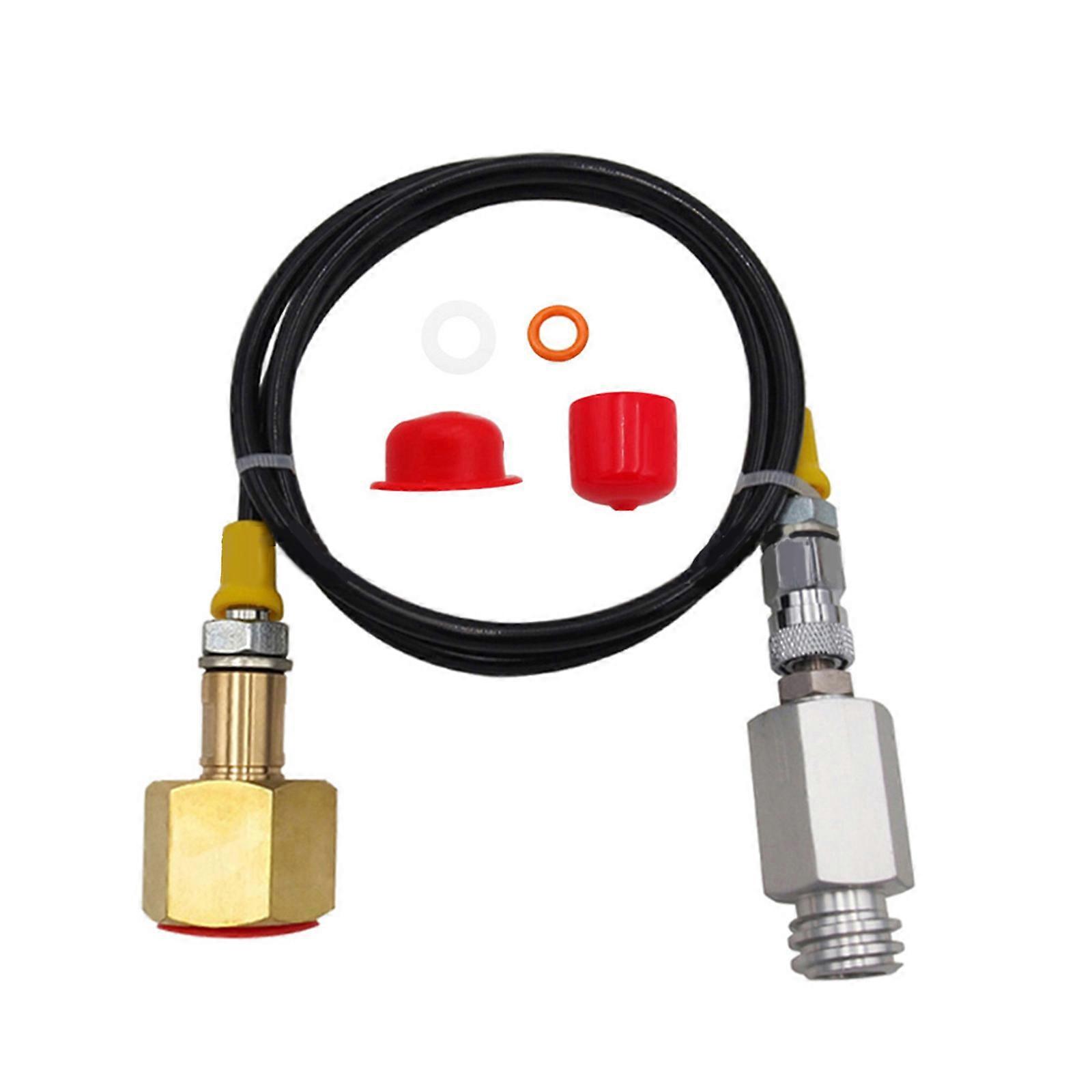 Converts Adapter CO2 Bottle Refill Hose CO2 Filling Adapter Bottle Refill Adapter with Relief Valves for CO2 Beverage