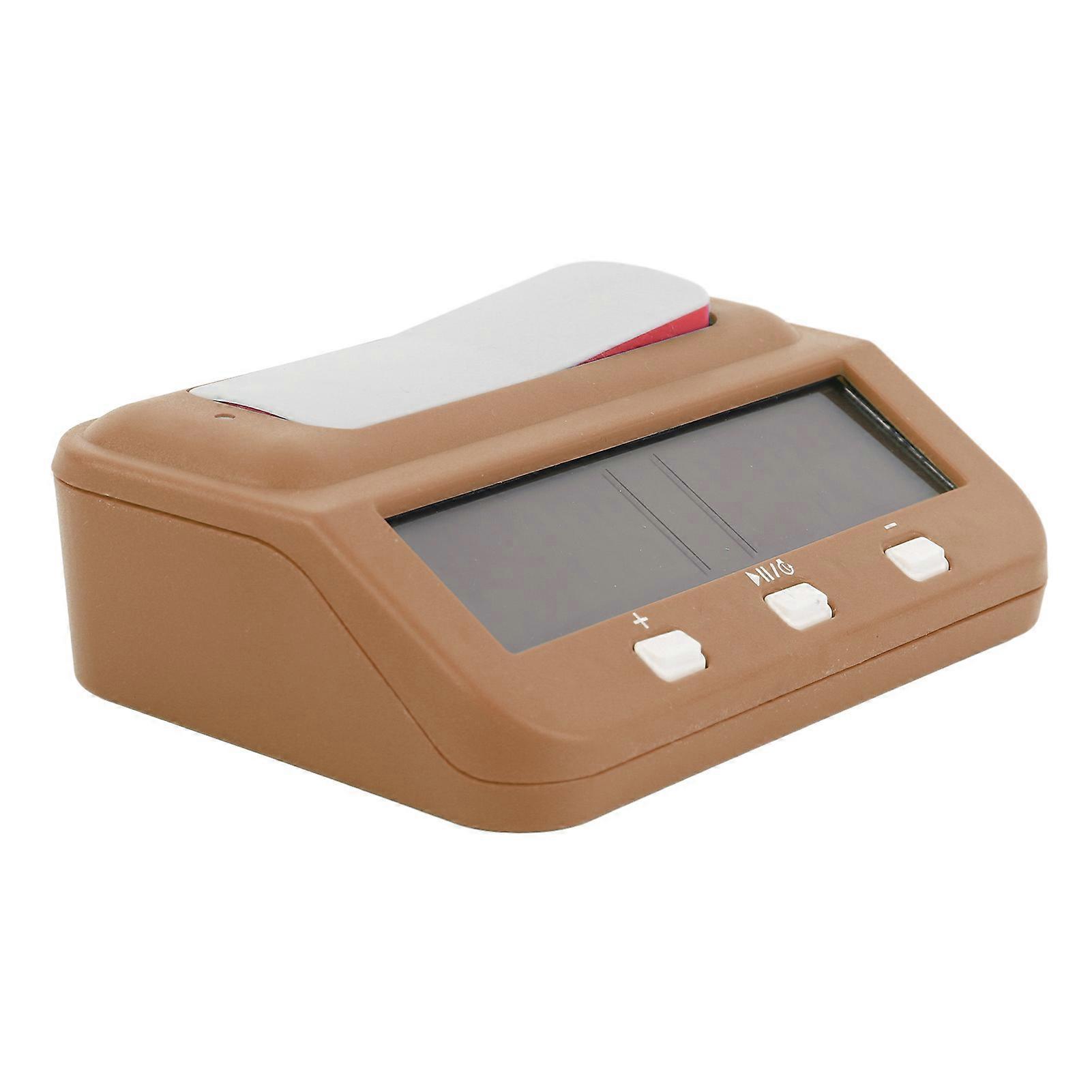 Chess Timer with Reward Delayed Time Alarm Memory Function Count Down Up Chess Clock for Game Competitions Yellowish Brown 