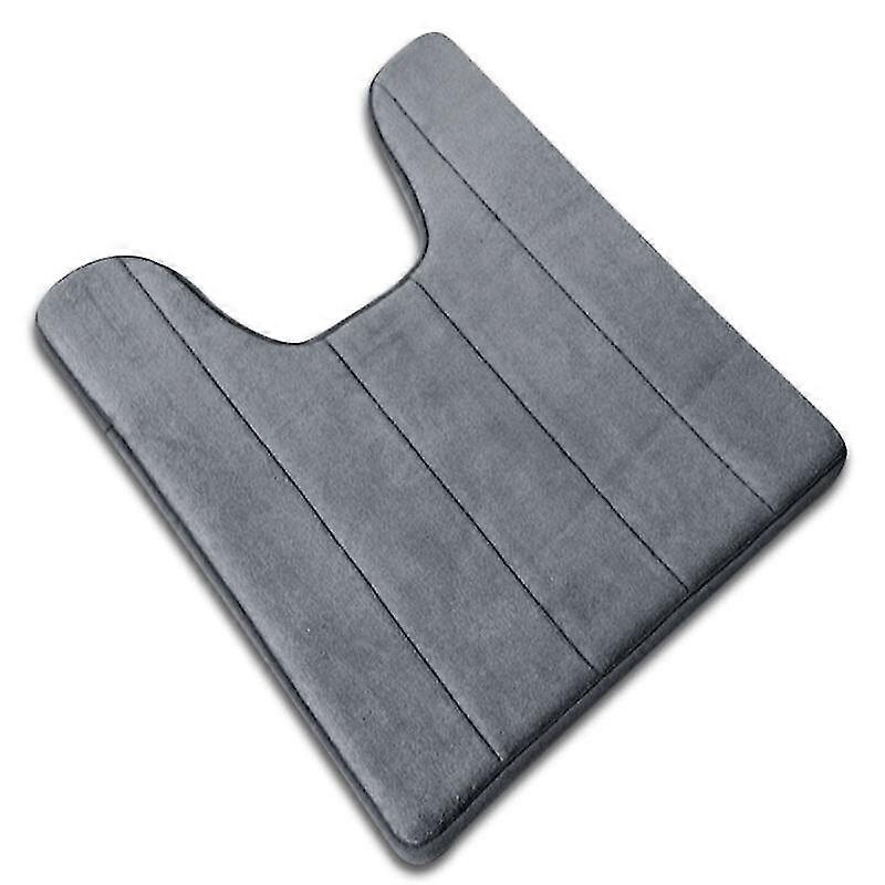 U-shaped Memory Foam Bath Mat in Coral Fleece - Comfortable Cotton Floor Mats for Bathroom and Toilet Areas