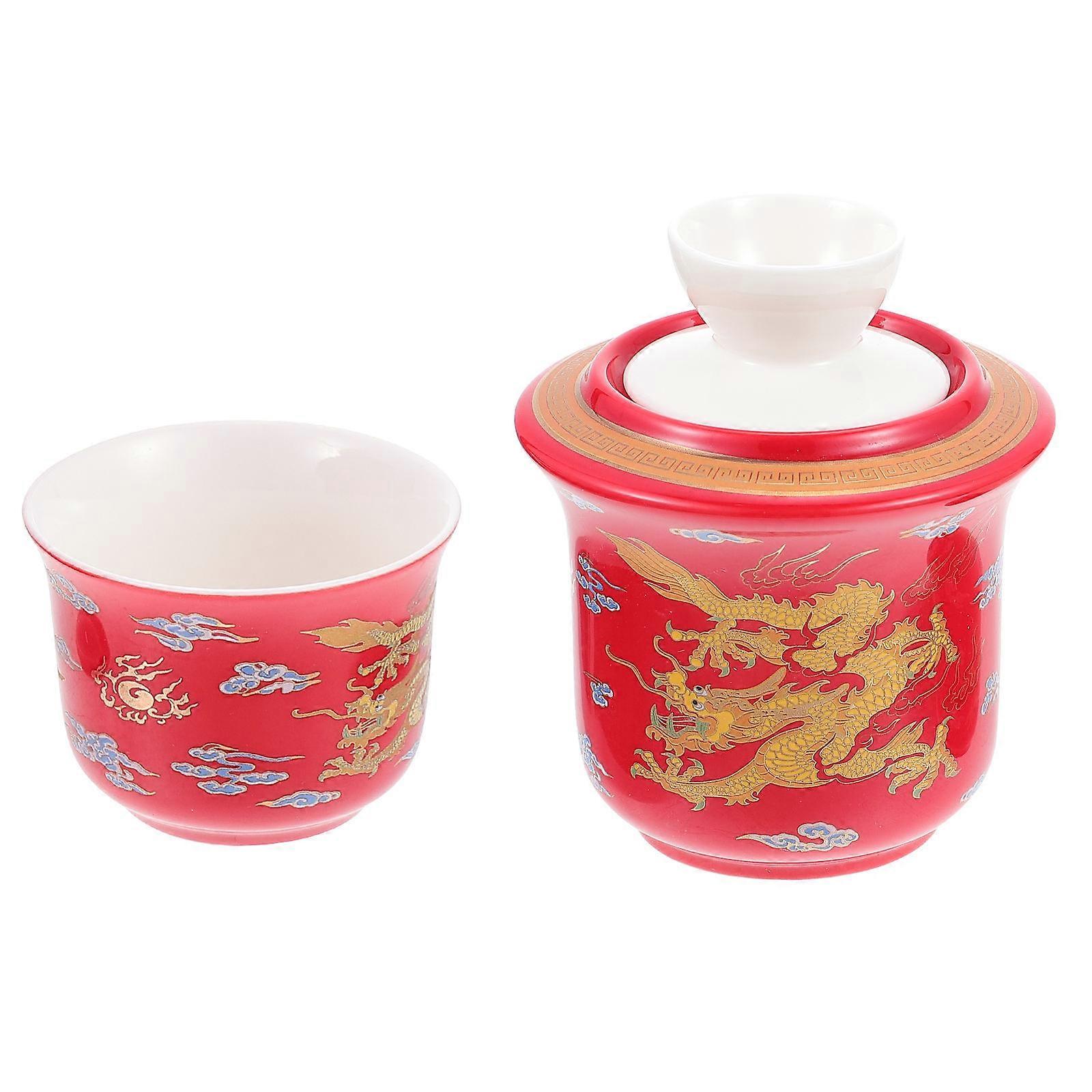 1 Set Chinese Style Antique Liquor Set Wine Kettle Decorative Ceramic Pot and Cup