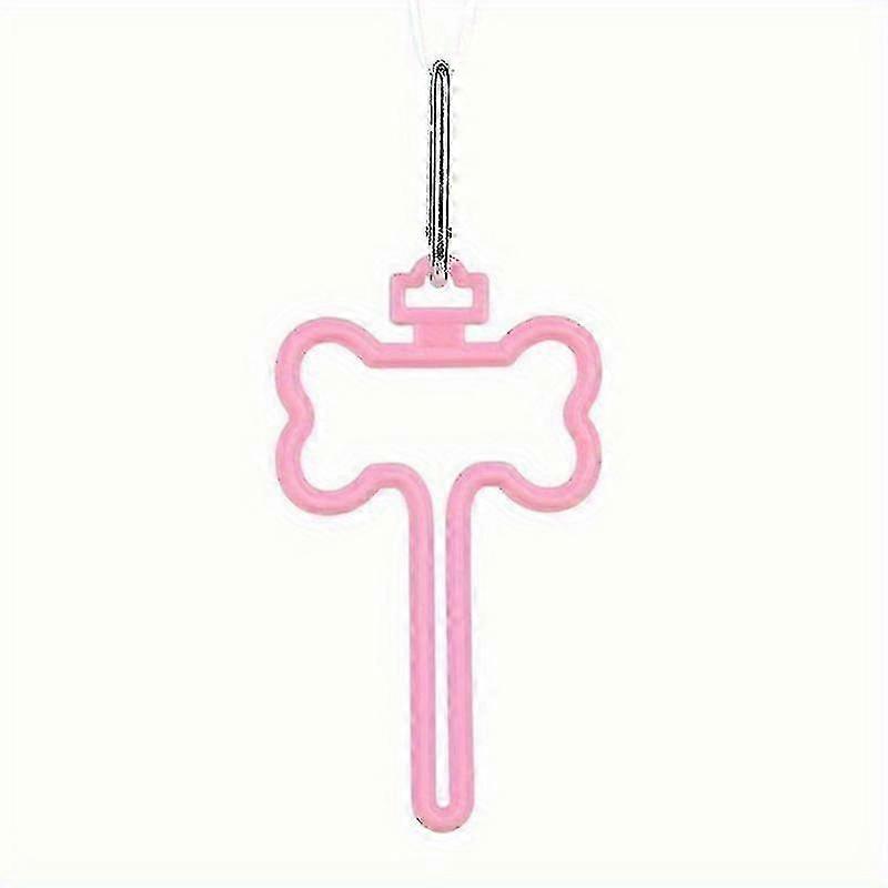 1pcピンクの骨の形をした犬のうんちバッグホルダー、ゴミ袋用ハンズフリーリーシュクリップ