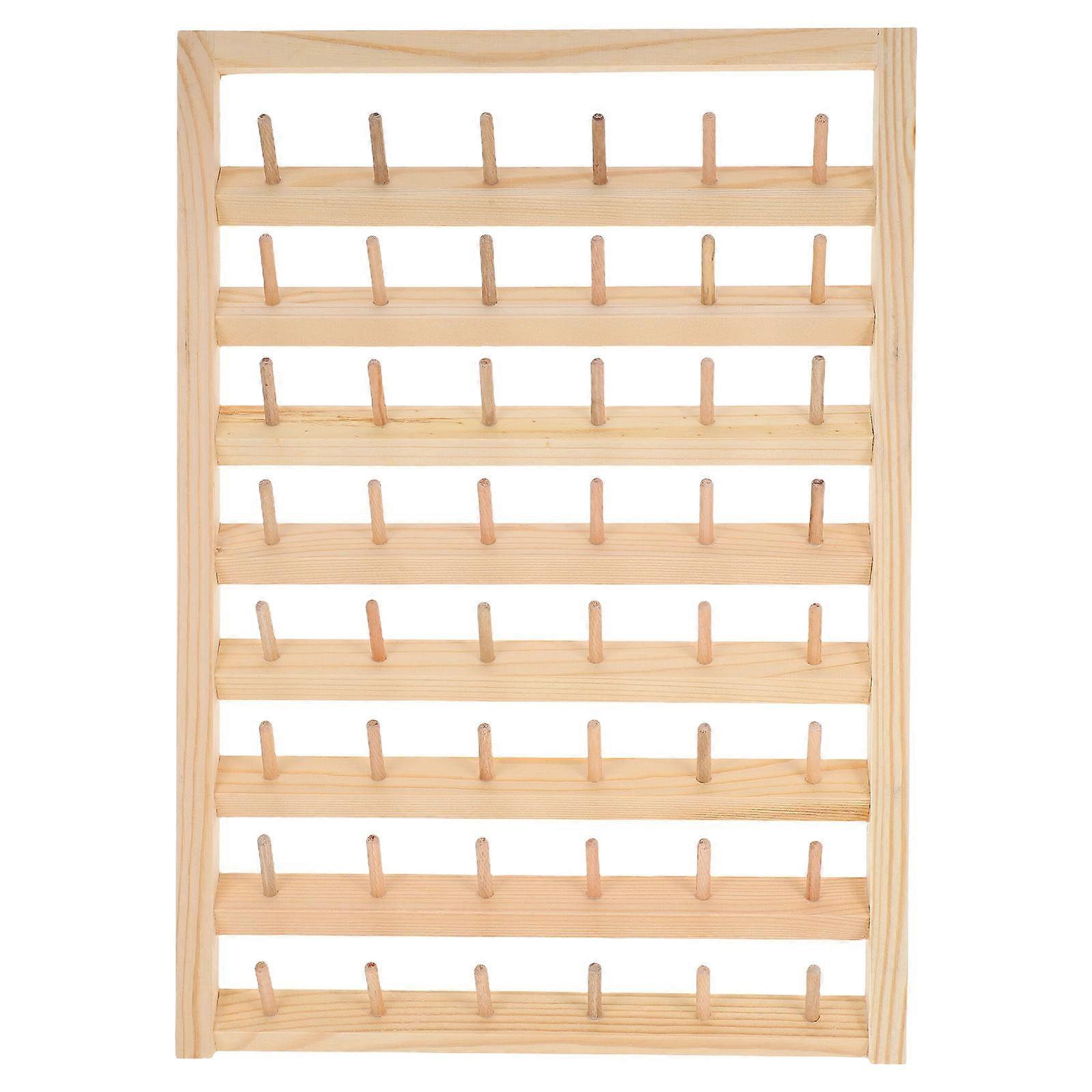 Embroidery Thread Holder, Fine-Crafted Wooden Yarn Rack for Projects