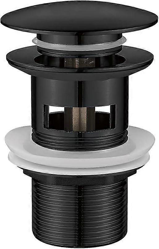 Bathroom Drain Bomb, Sink Plug with Overflow, Pop Up, Black
