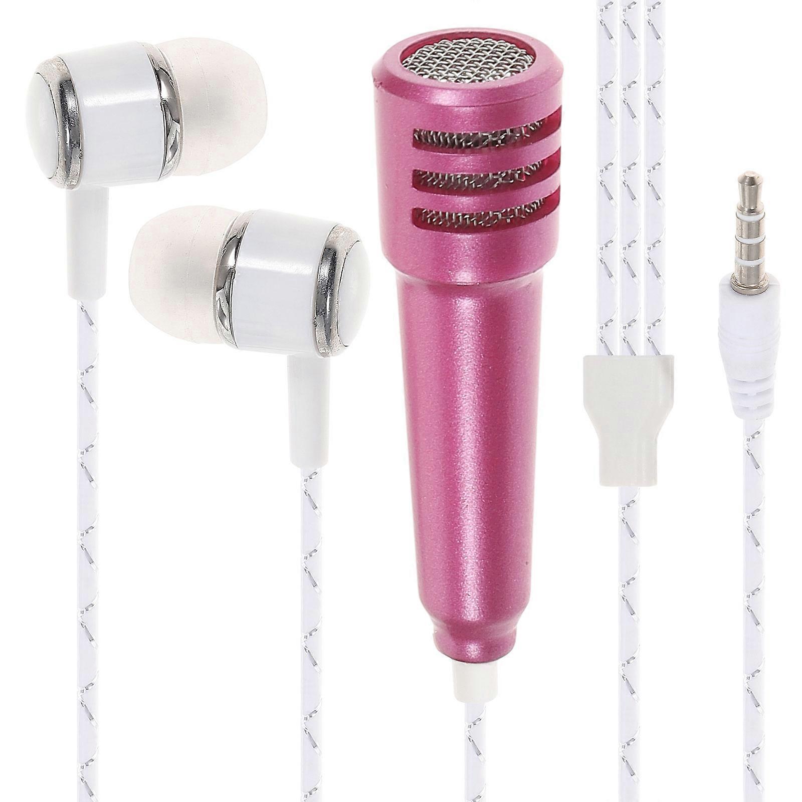 Phone Microphone Mini Portable Karaoke for Mobile Devices Voice Recording Silver 1Pcs