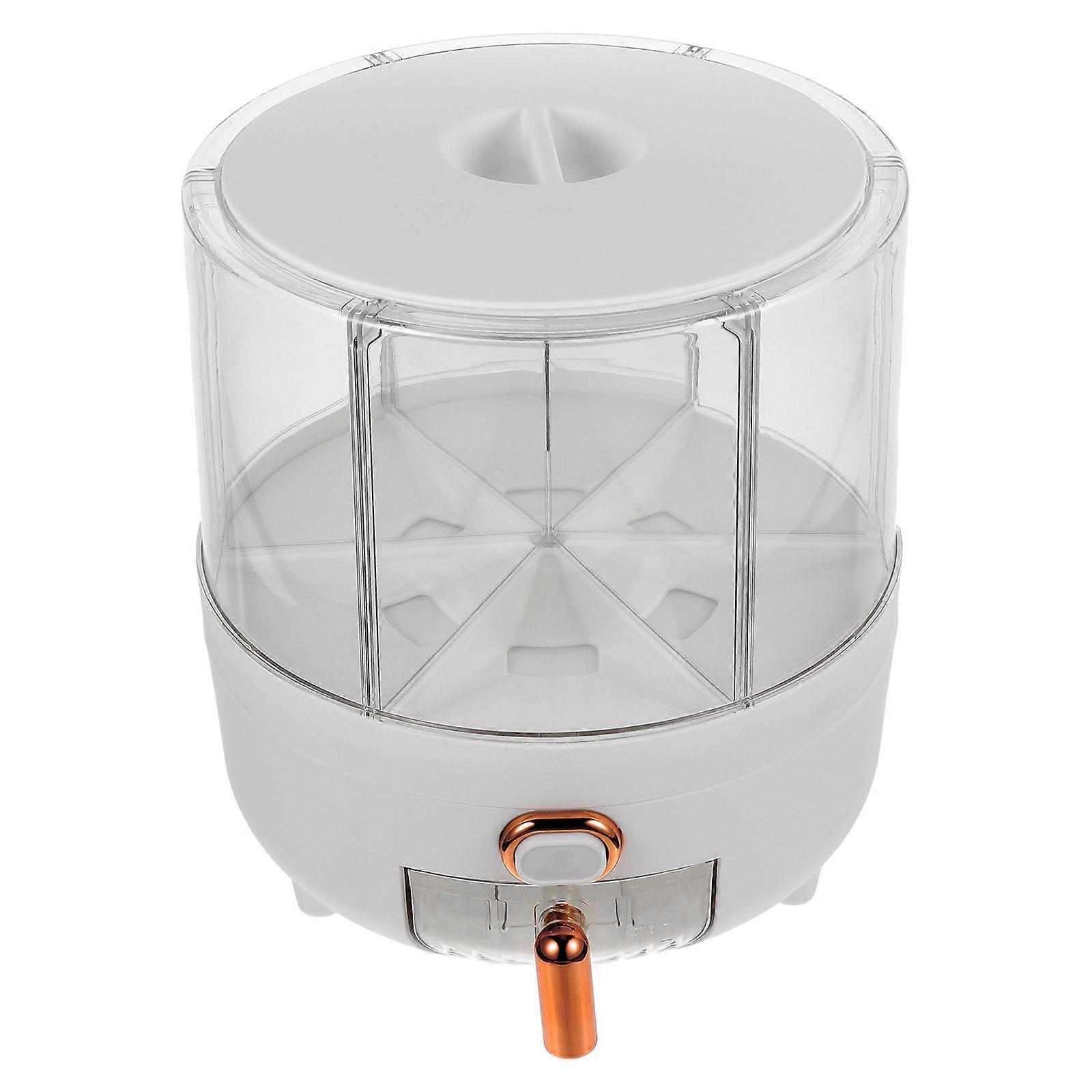Dry Grain Dispenser Rotating Grain Storage Box Simple and Practical 22X22X24.5CM White 360-Degree Rotation 1Pcs