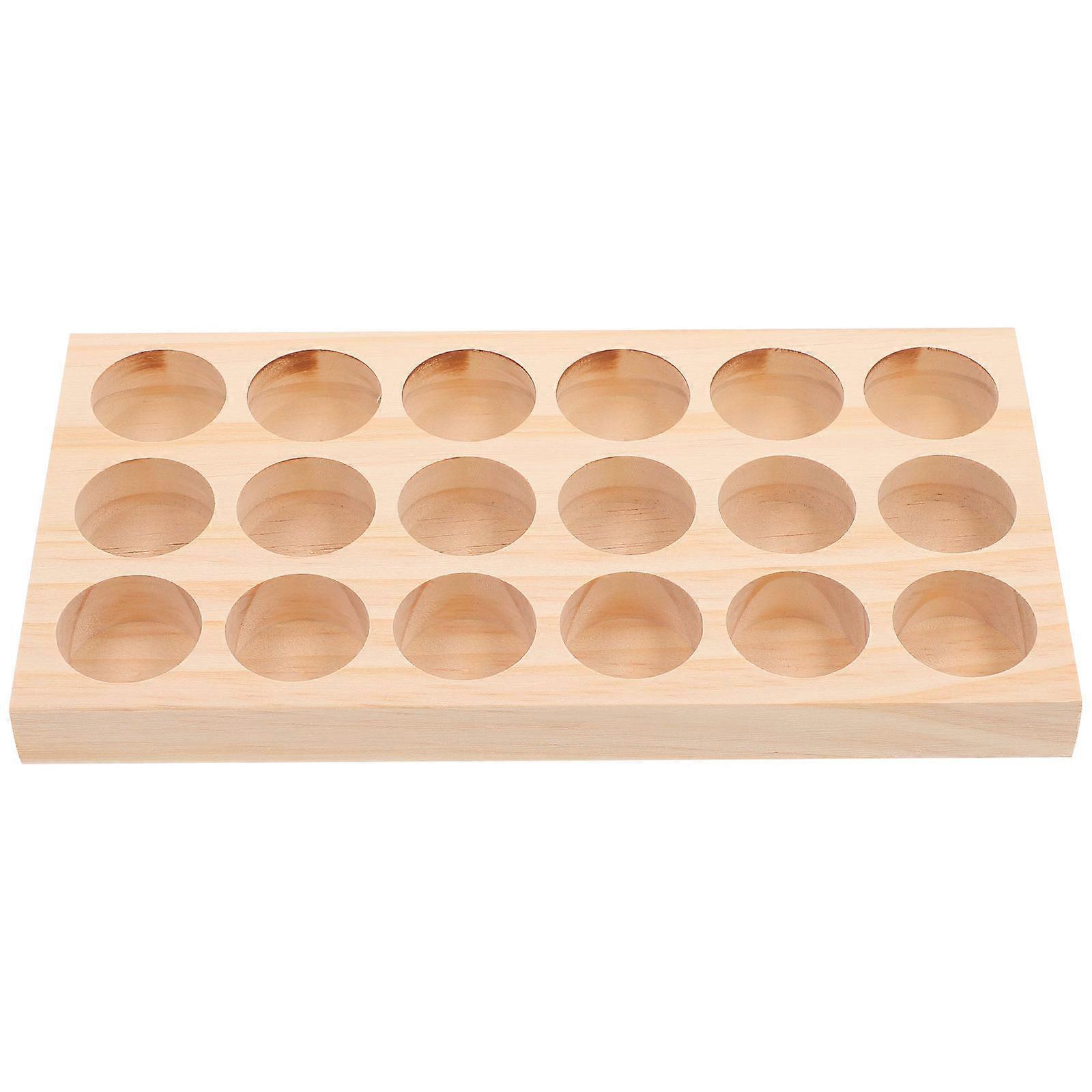 Small Essential Oil Bottle Storage Holder Essential Oil Display Case Home Use Light Wood Color Rectangular Storage 1Pack