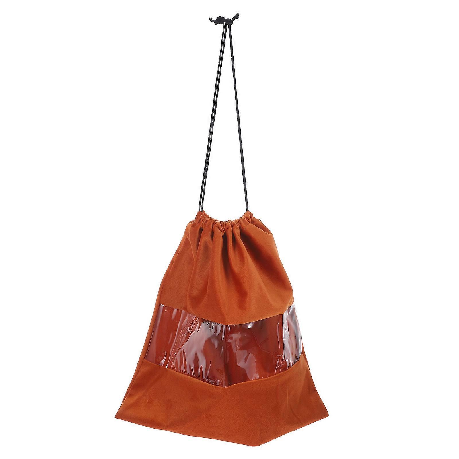 Drawstring Hair Dryer Organizer Bag Storage Travel Convenience Space Saving 32x28x0.6cm Coffee 1Pack