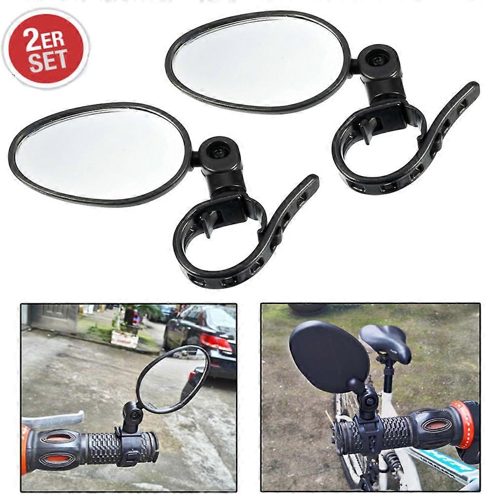 Bike Handlebar End Mirror Super-Resistant Lightweight ABS Glass 10 x 6 x 1.5cm Rotatable Easy to Install 1 Pair