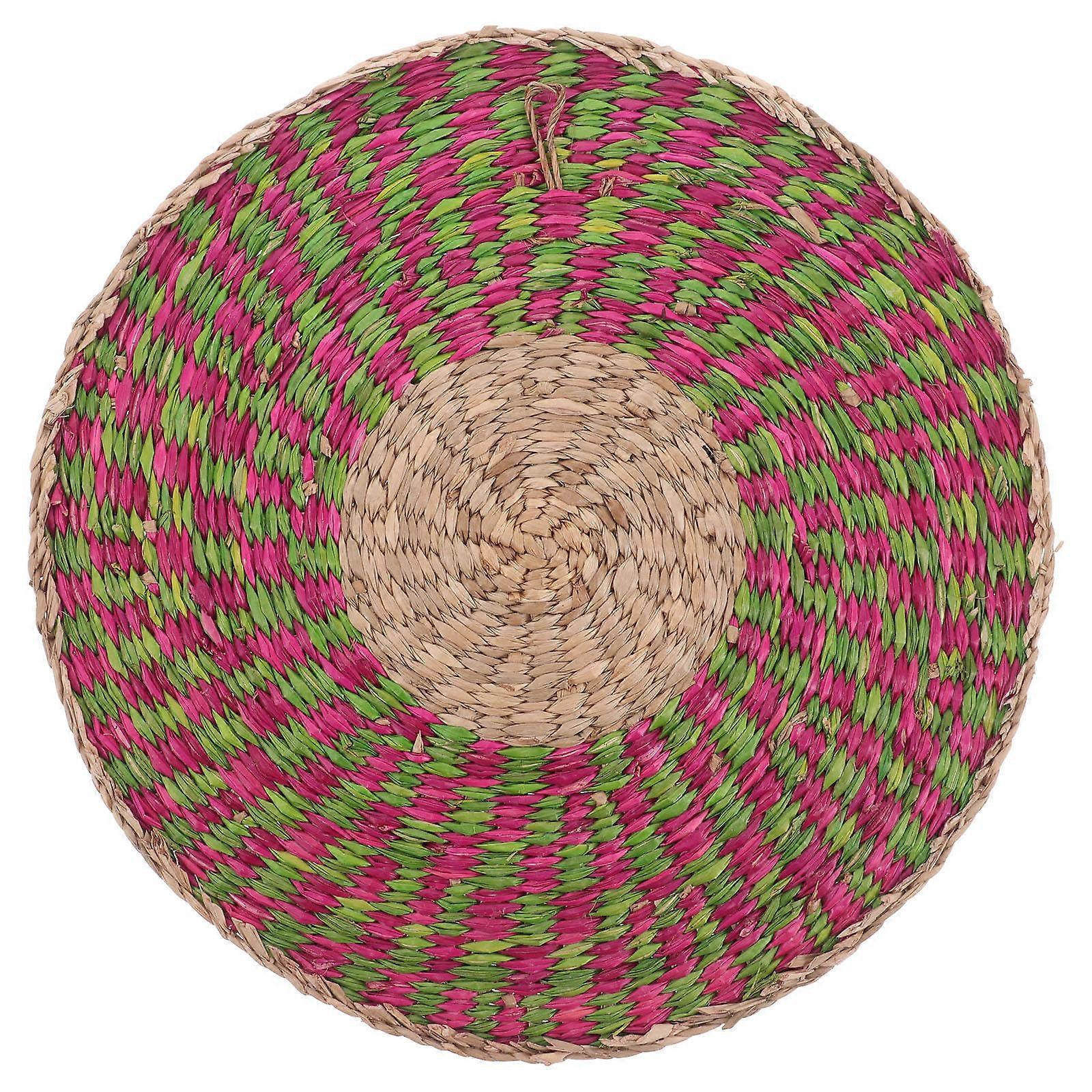 Boho Home Decor Round Woven Placemats Assorted Color For Dining Table Heat Insulation 1Set