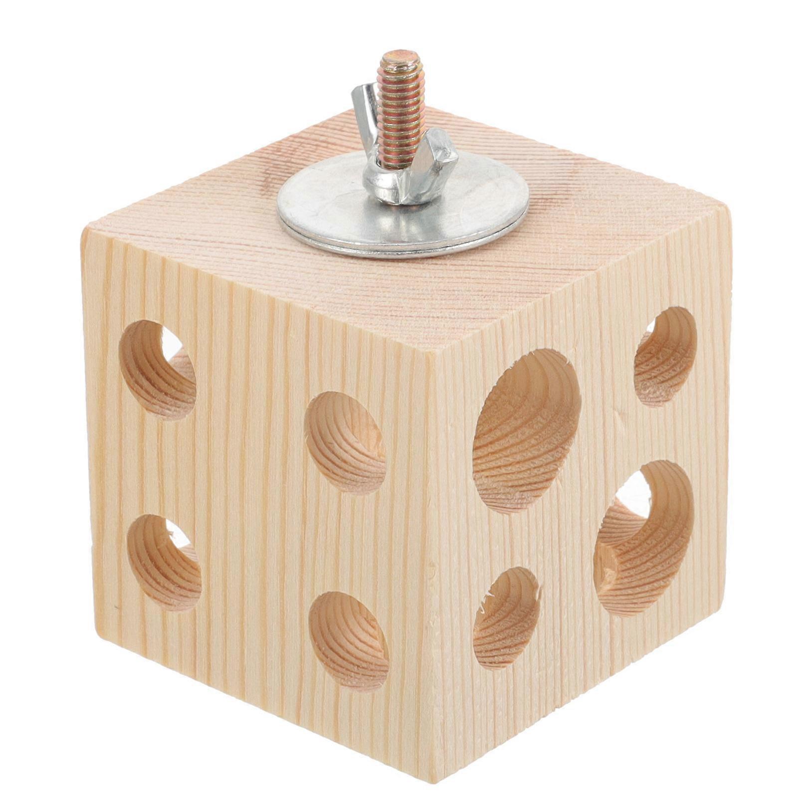 Parrot Chewing Toy Bird Wooden Block Toy for Mental Stimulation Beige for Turtle