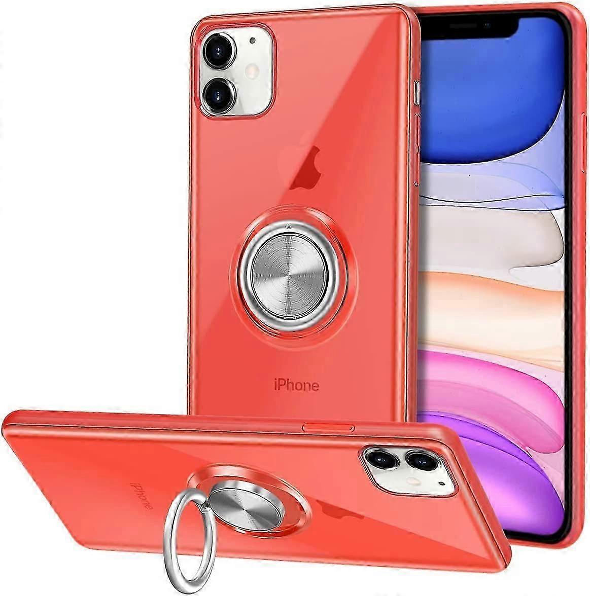 Phone Case Silicone Slim Case with Ring Finger Stand for iPhone Series
