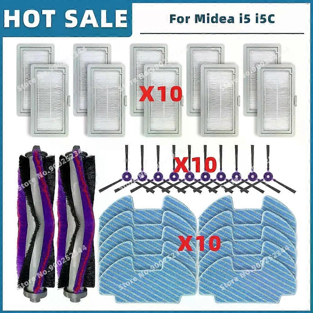 Compatible For Midea i5 i5C VCR10W VCR07 VCR08 MR09 / Samsung Powerbot-E VR05R5050WK Spare Parts Side Brush Hepa Filter Mop Rag
