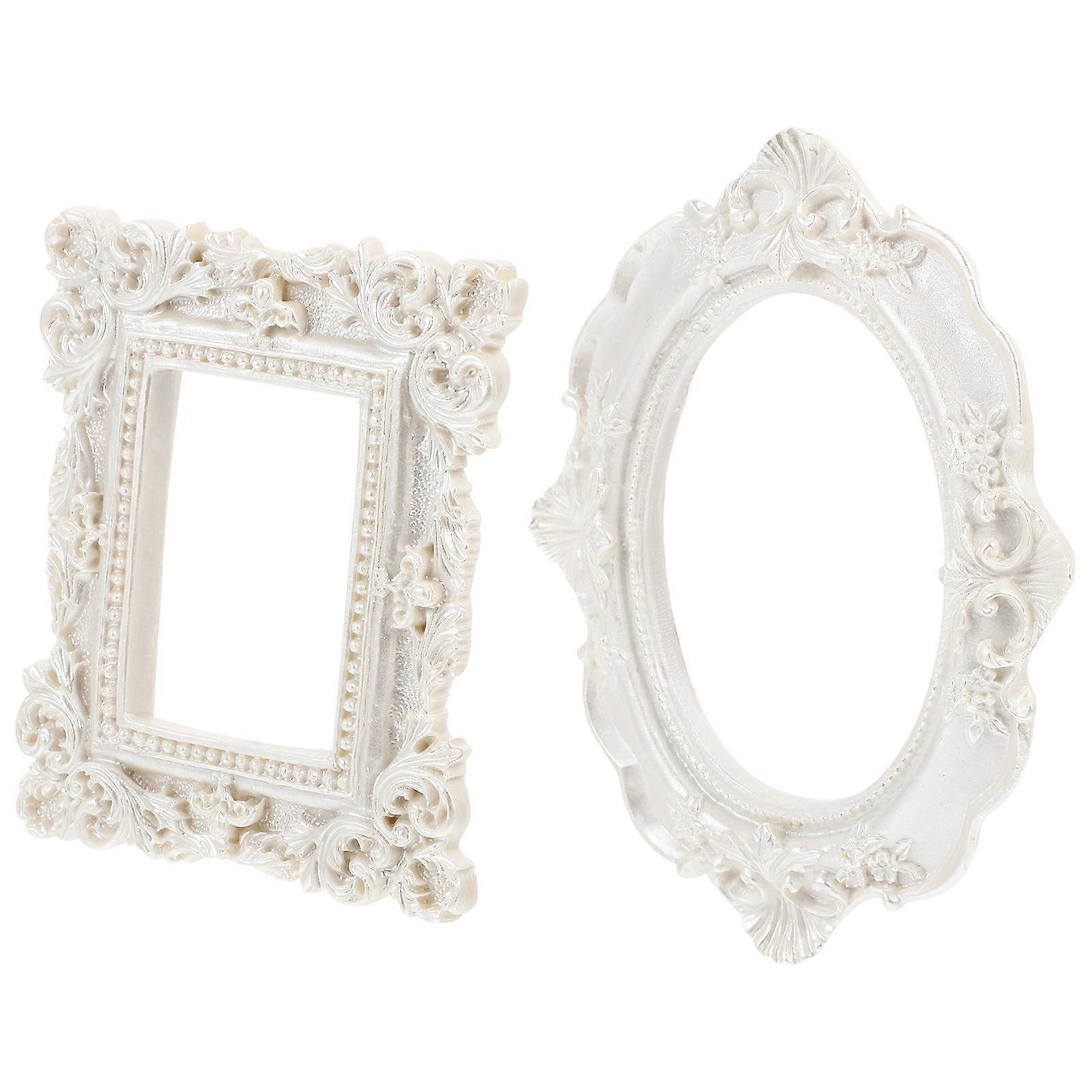 Creative Resin Photo Frame for Decor White Professional Picture Frame Set of 2PCS