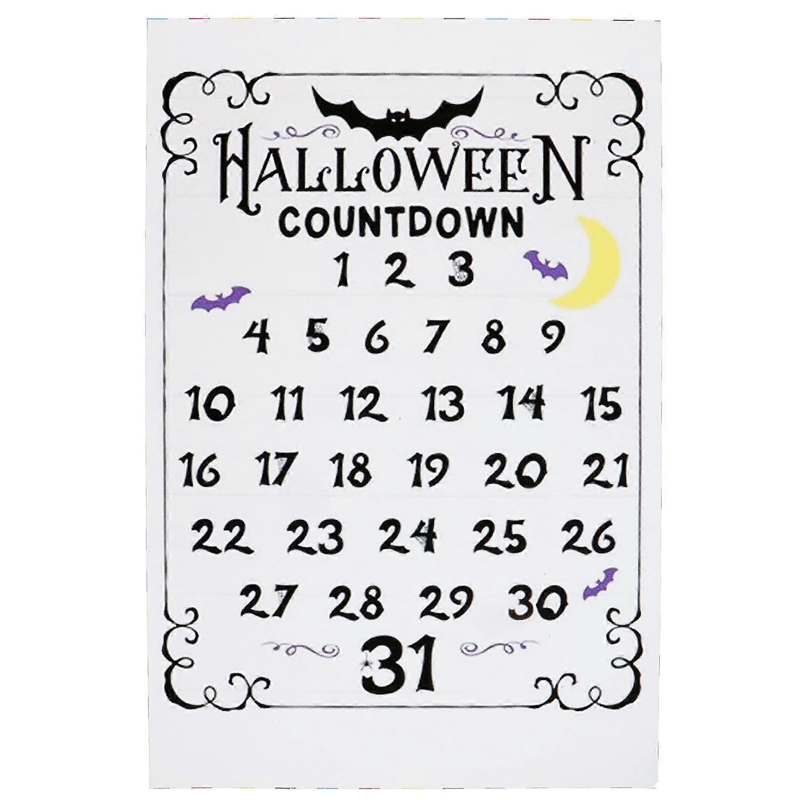 Halloween Countdown Advent Calendar Halloween Ornament Home Decoration 36x23.5cm Assorted Color 1Set