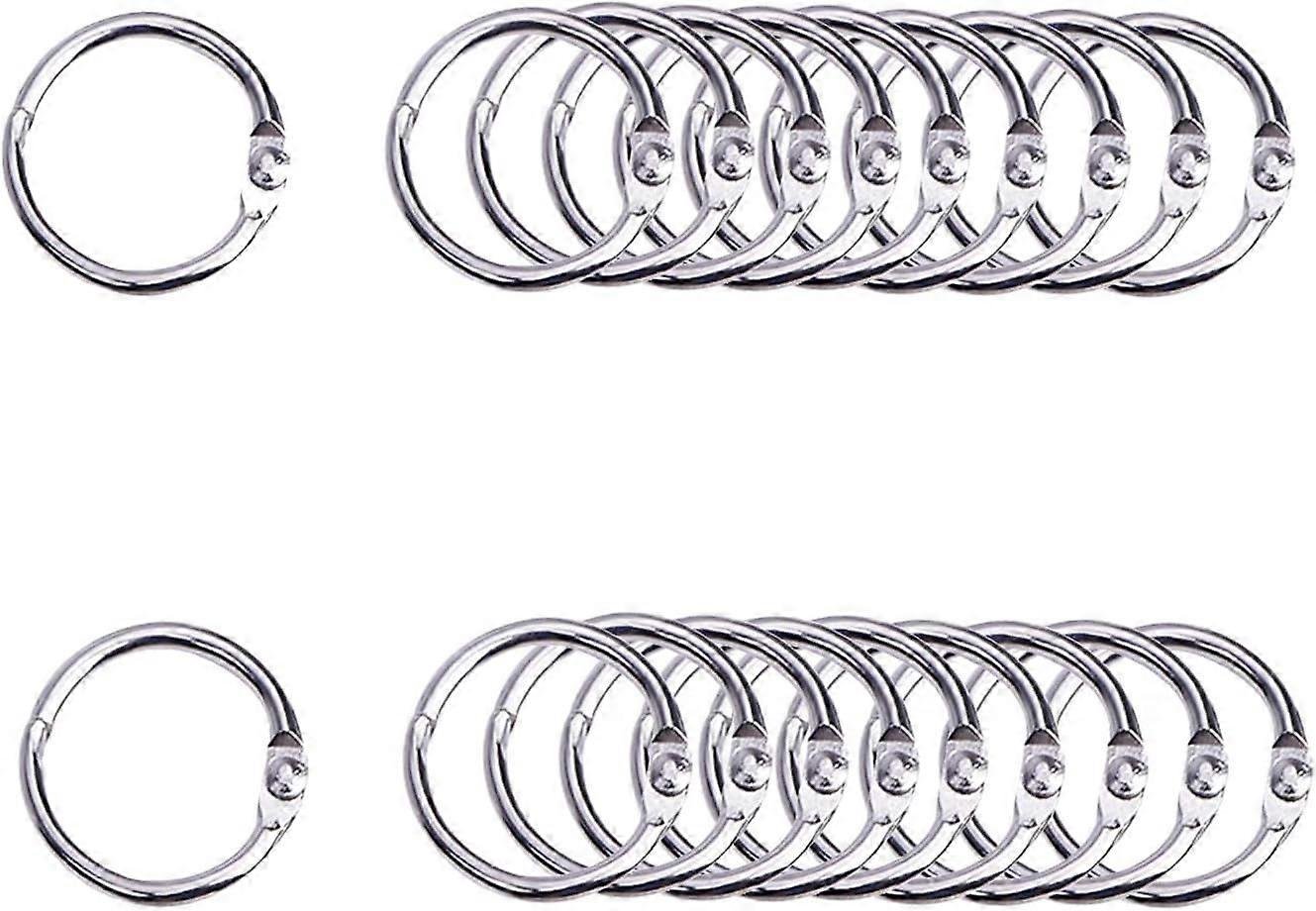 20pcs Loose Leaf Binder Rings: Metal Book Rings For Scrapbooking Index Cards Flashcards Paper Keychains