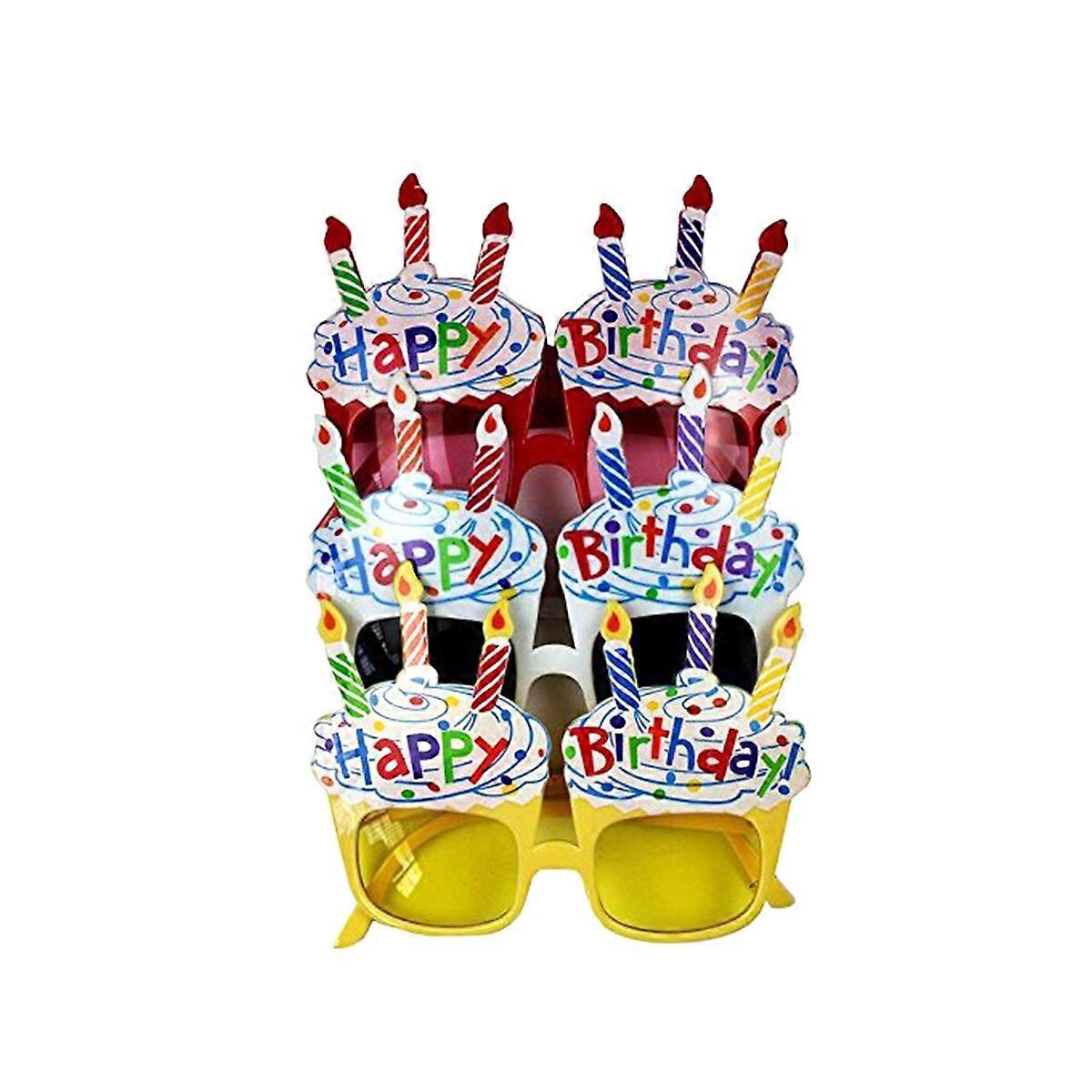 present Item Sunglasses Novelty Sunglasses For Celebration Color White Yellow Round Style 3Pcs