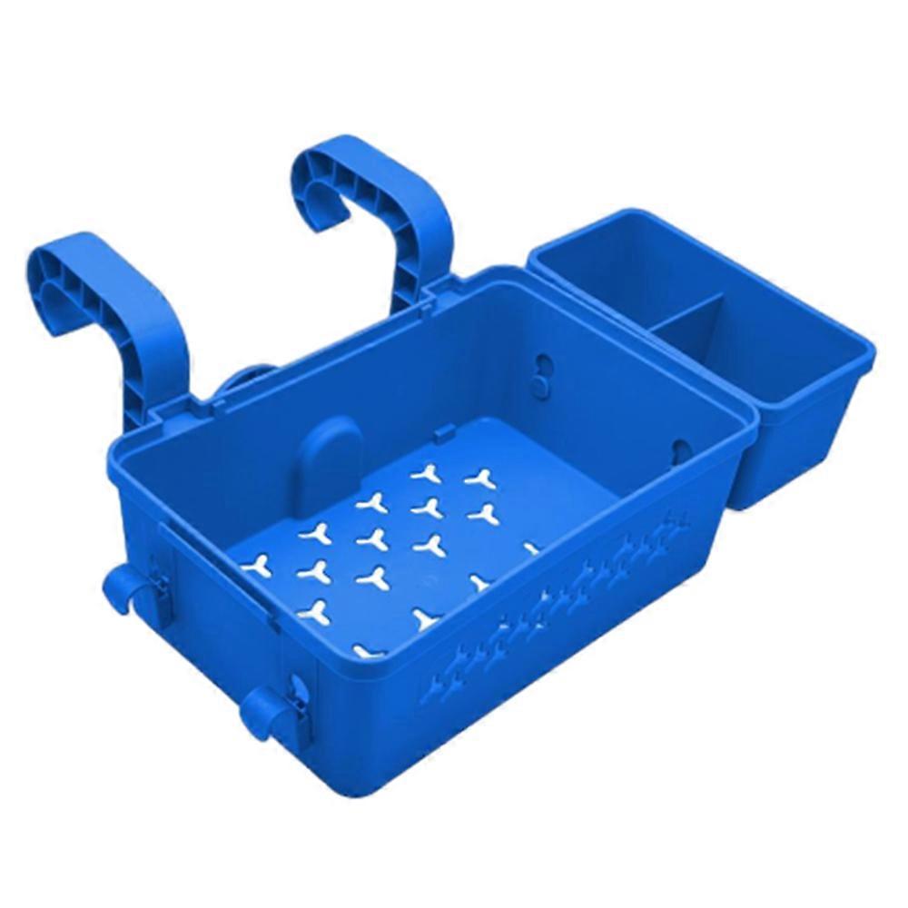 Poolside Storage Basket With Cup Holders Hanging Portable Organizer Basket