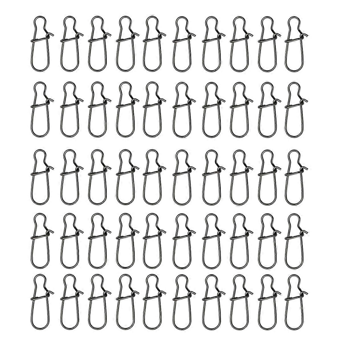 100PCS Black Strengthen Quick Snap Hook Connection Ring for Lure Fishing Accessories 10 for Hard Bai