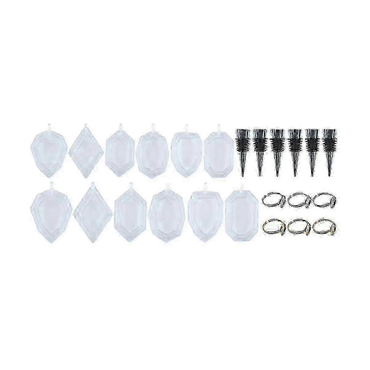 Stampi in resina, set da 24 pezzi, 12 pezzi geometrici in silicone per pietre preziose stampi per tovaglioli Tovaglioli Tappi per vino Epossidico Mo hwy