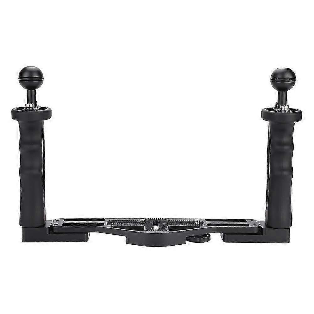 Diving Handle Bracket with Double Handles, Underwater Camera Tray, Aluminum Platform