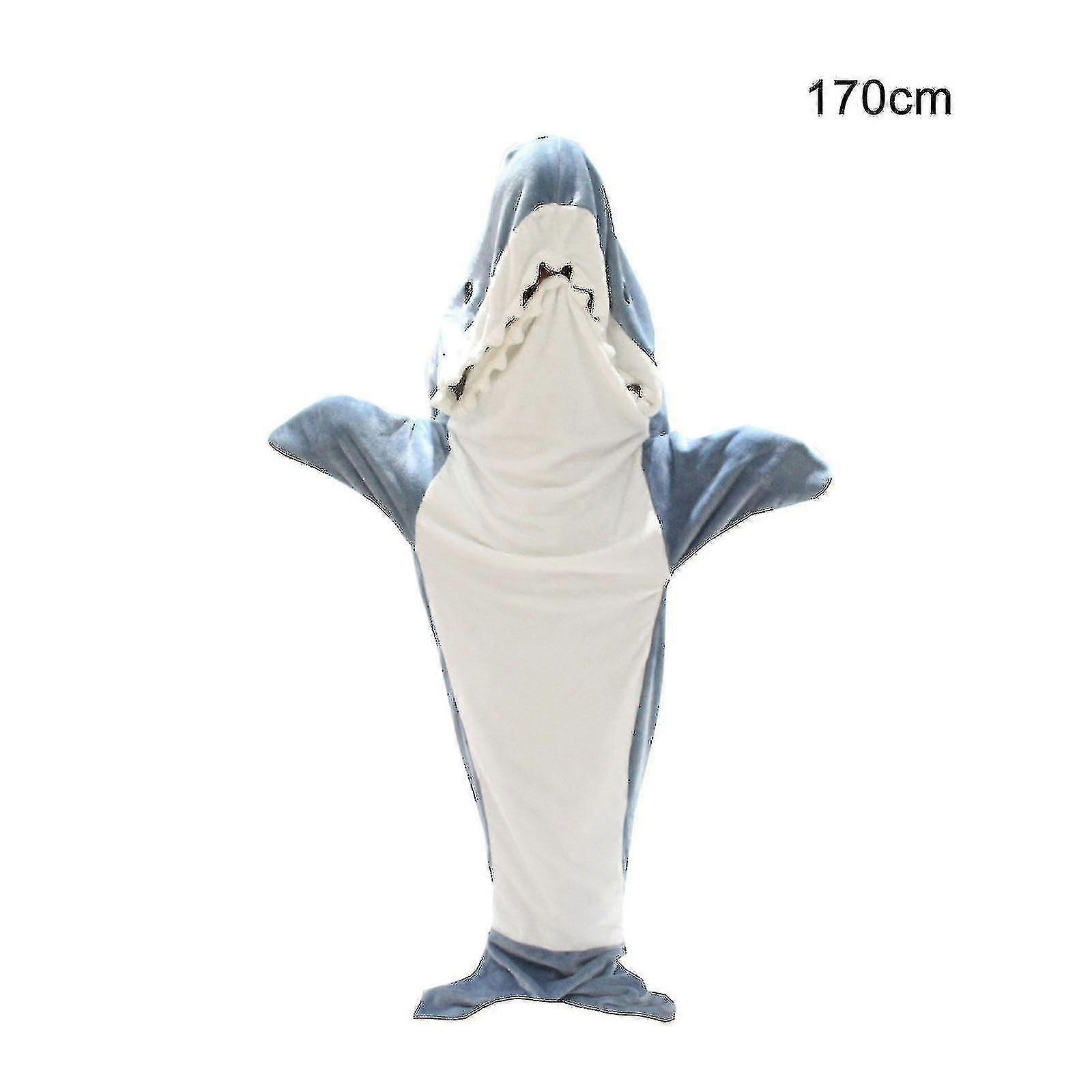 Couverture à capuche requin adulte - Couverture portable requin pour adulte - Couverture requin super douce et confortable en flanelle à capuche Sac de couchage requin