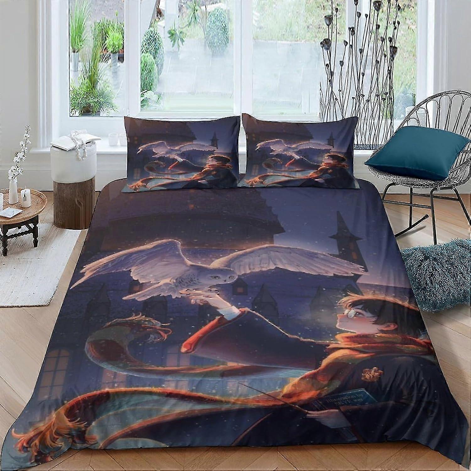 Lightweight Microfiber Duvet Cover & Pillowcases with 3D Eagle Design Bedding Set