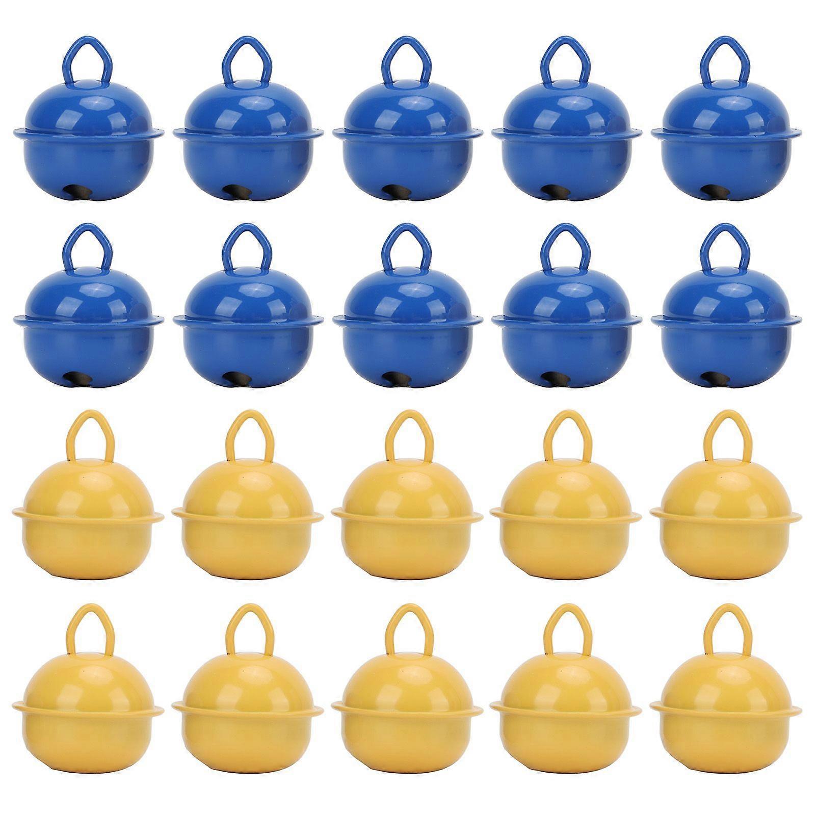 2025 Latest Model 20Pcs Jingle Bells Approx 0.9in Yellow and Blue Durable Eco