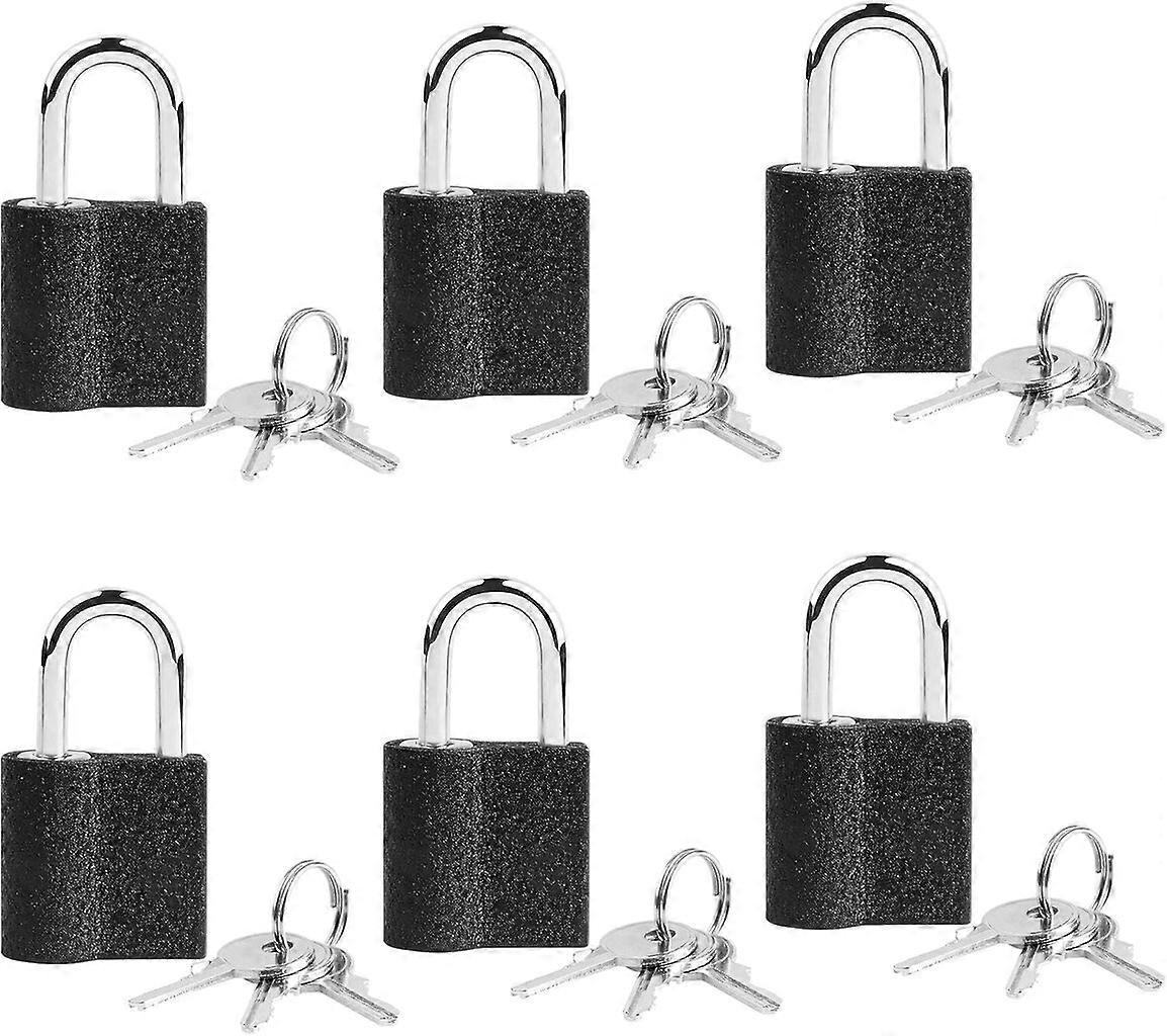 6-piece small padlock with key, mini padlock, suitcase padlock, luggage padlock