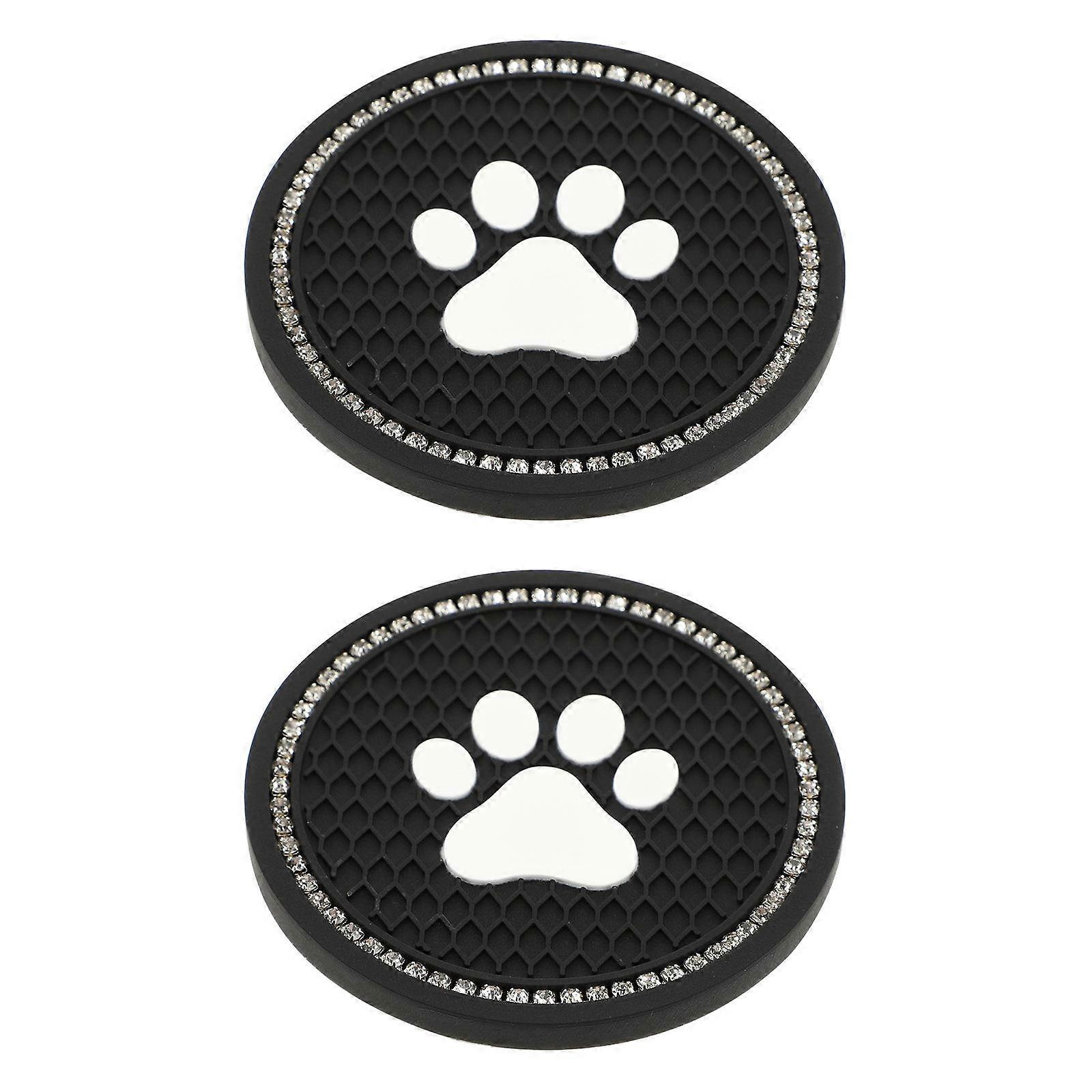 Black PVC Car Coasters with for Car Use 2 Pcs