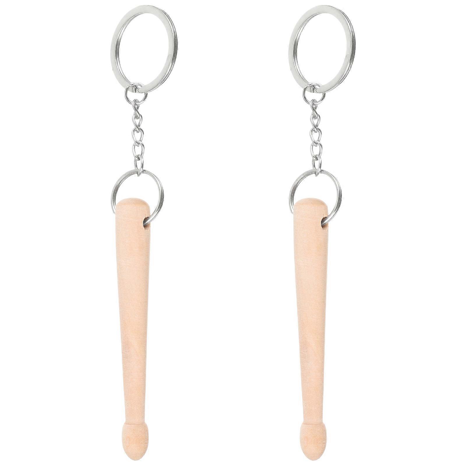2pcs Drum Stick Keychain Decorative Percussion Instrument Pendant for Bag & Key Decoration Creative Cute Design for Drum Enthusiasts