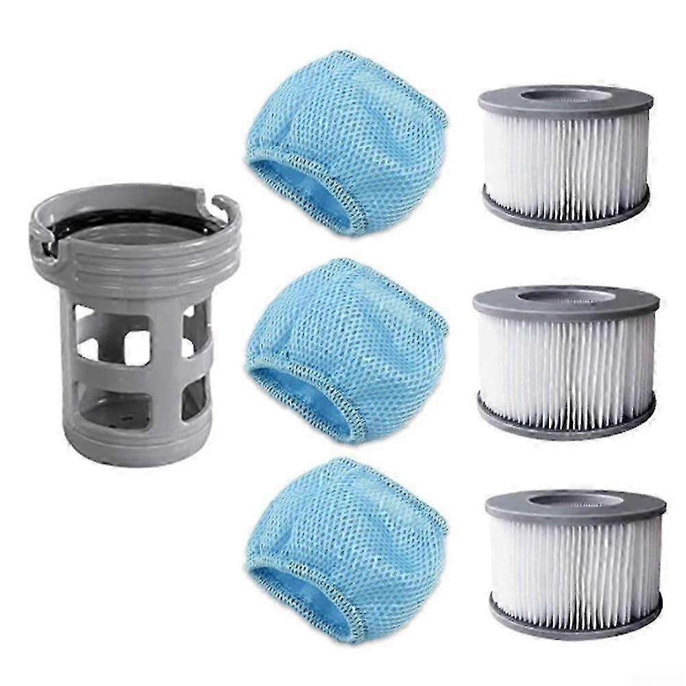 7-Part Filter Holder Set with Mesh Bag for MSPA & Spa Filter Replacement Accessories