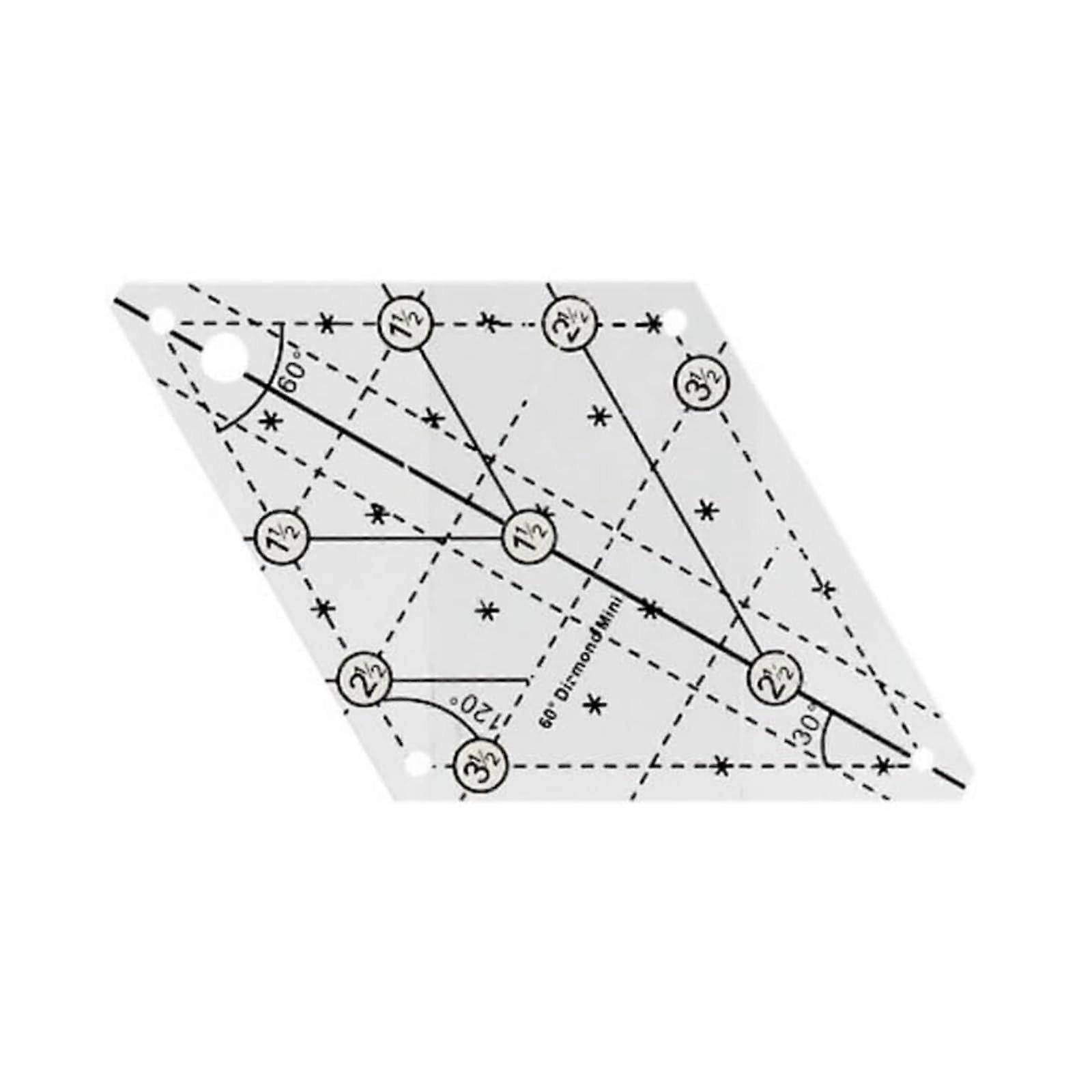 60 Degree Quilting Template Sewing Ruler Quilt Ruler Craft Ruler for Simple Quilting Designs Equipment