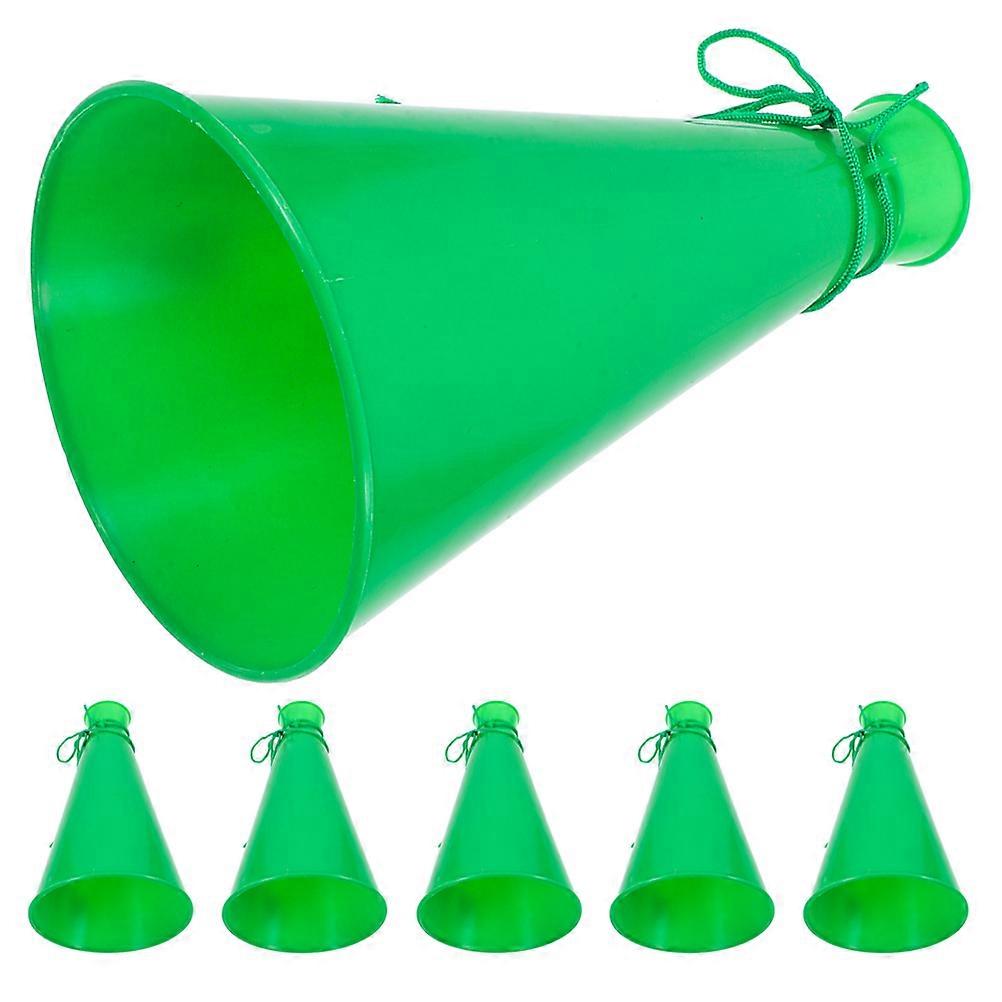 Futbol Kornası Oyuncak Parti Gürültü Üreticileri Yeşil Plastik Ses Amplifikasyonu 6 Adet