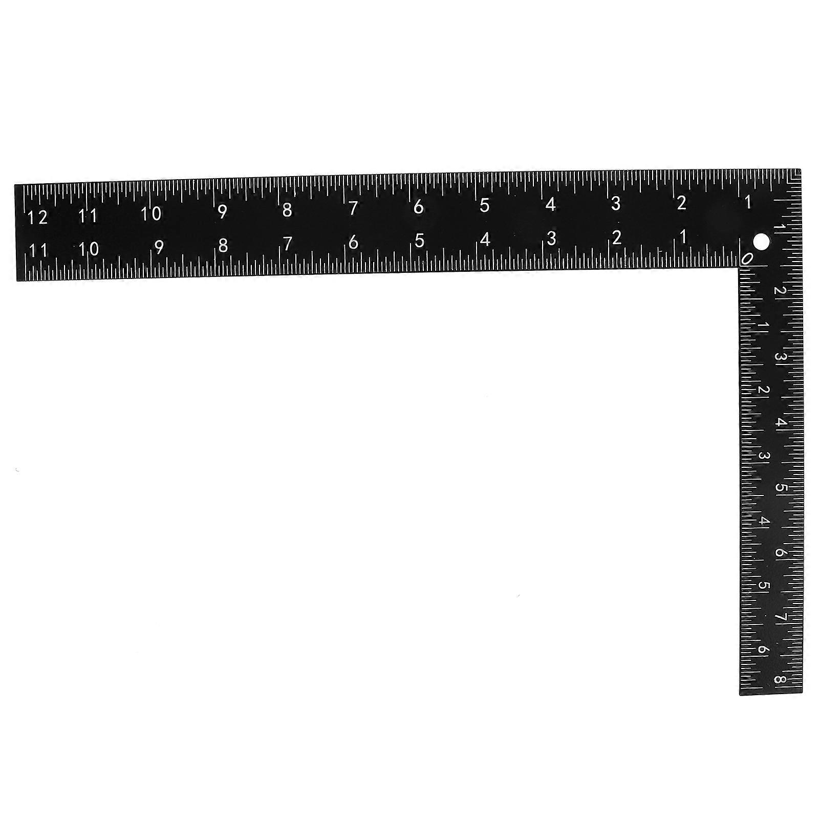 Woodworker Right-Angle Ruler Framing Square Technical Illustration For Professionals Black 30.90X20.60X0.10CM High Precision Measurements 1Set