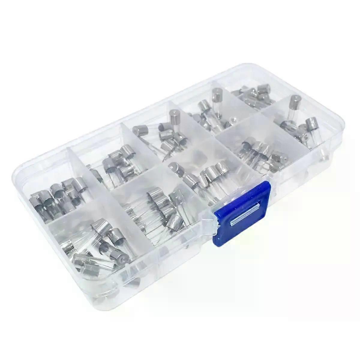 Γραφείο 100pcs 5x20mm γρήγορος ενισχυτής εξαρτήσεων 0.2A 0.5A 0.5A 1A 2A 3A 5A 8A 10A 15A 20A 250V με το κιβώτιο αποθήκευσης