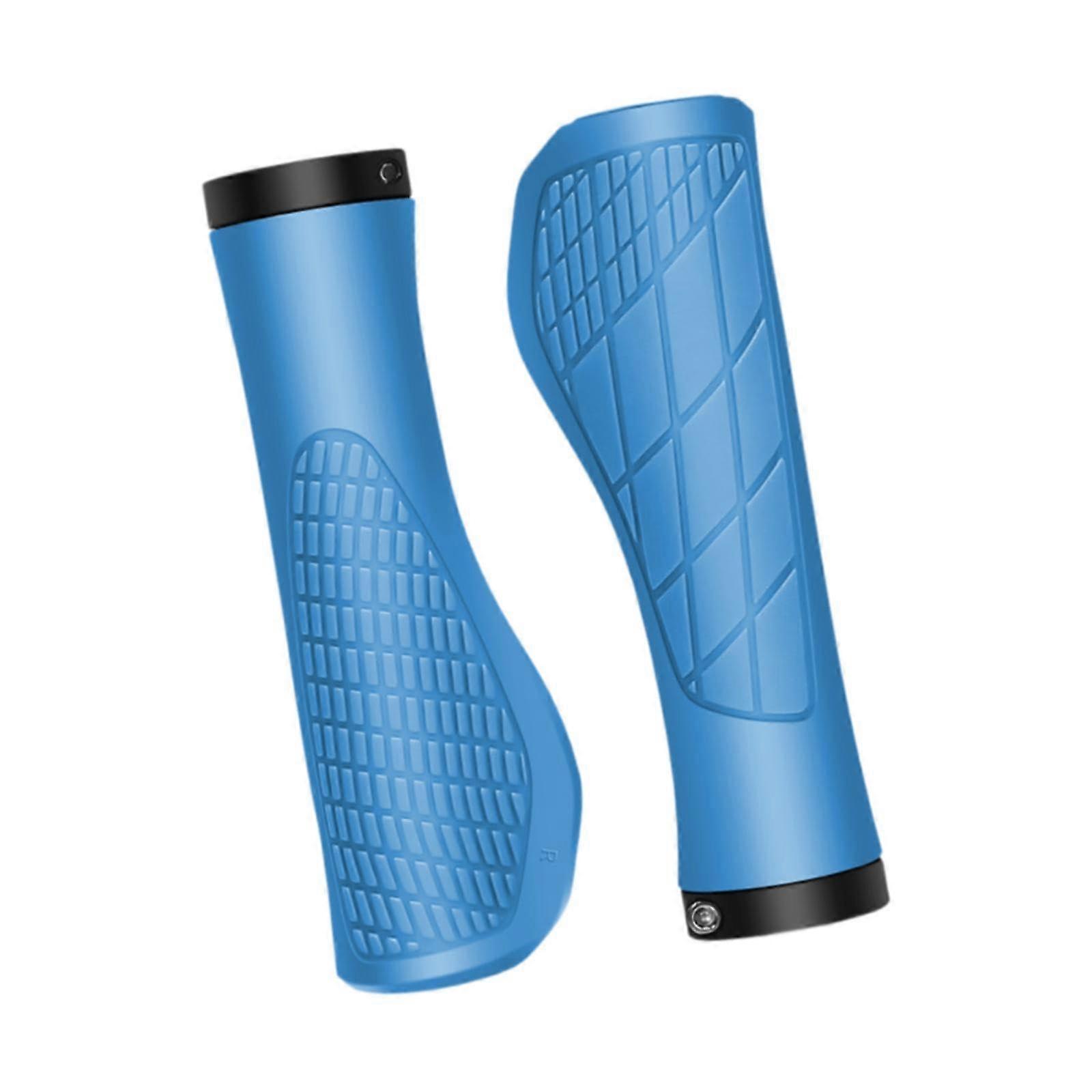 2X Bicycle Handlebar Grips Bicycle Handlebar Grips Ergonomic Bicycle Grips Bicycle Grips for BMX Mountain Road Bikes blue