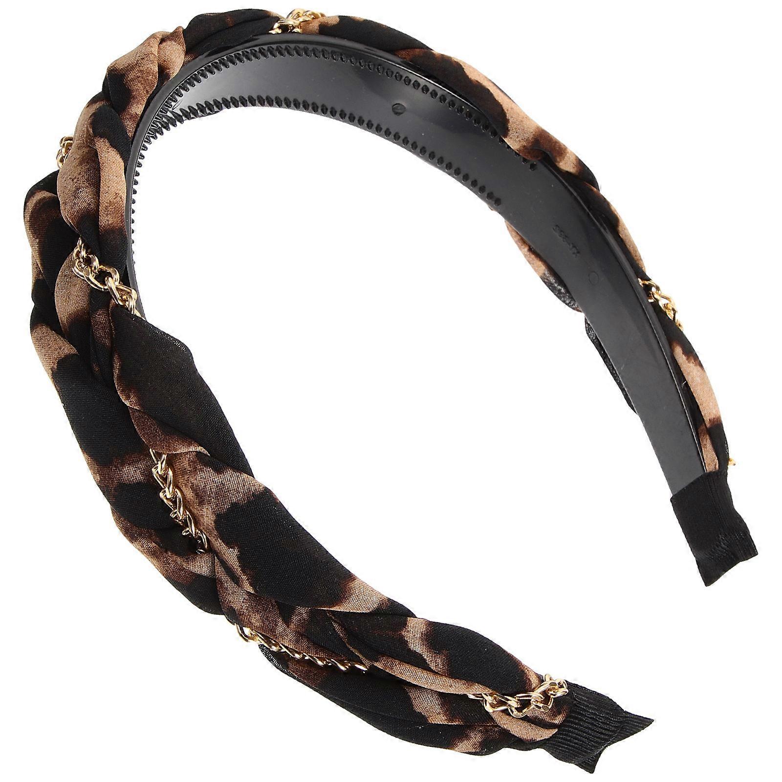 Leopard Print Hair Band Adjustable Design Non Slip Grip For Women Various Occasions 16 00X15 00X3 00CM 1Pack