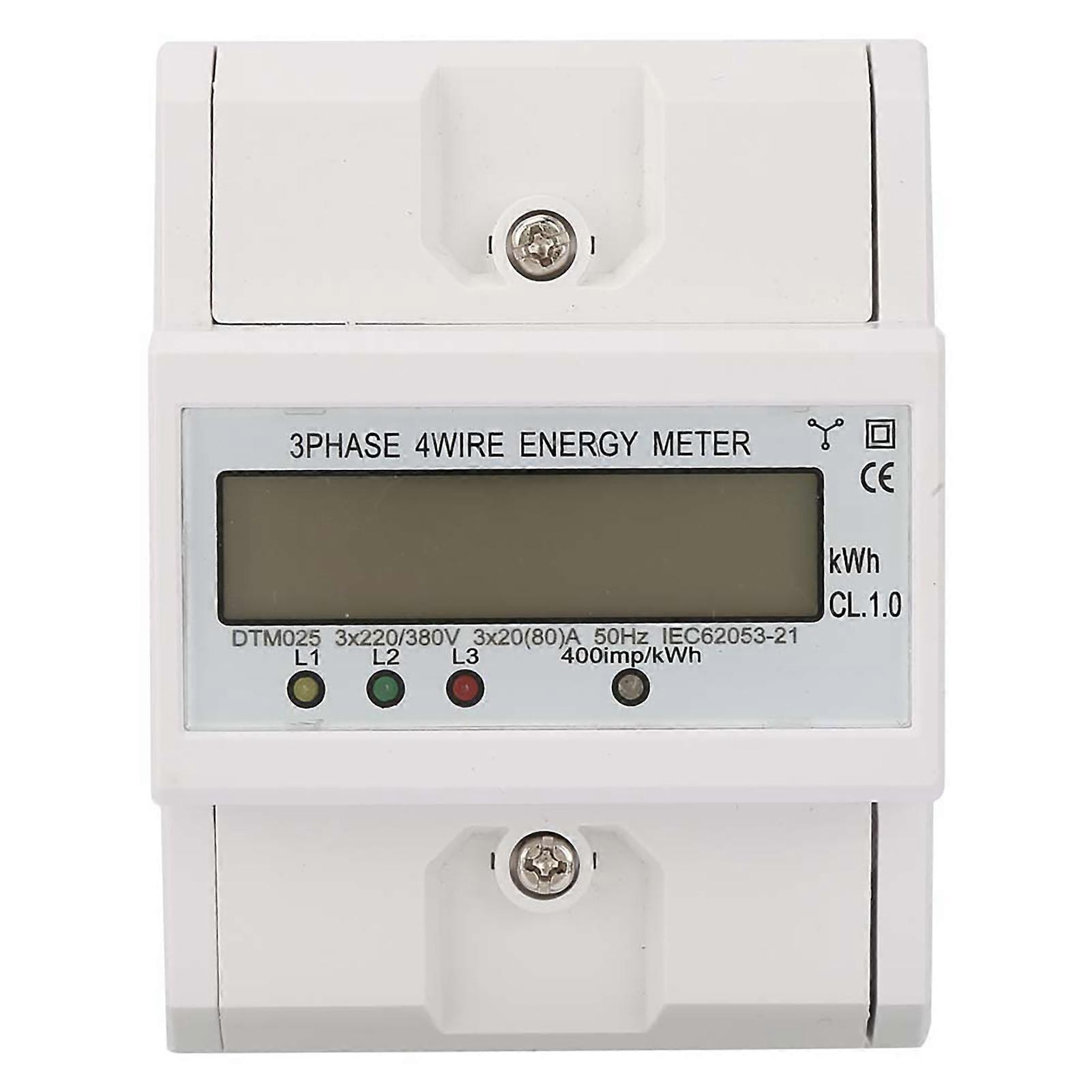 220/380V 20‑80A Energy Consumption Digital Electric Power Meter 3 Phase 4P KWh Meter with LCD
