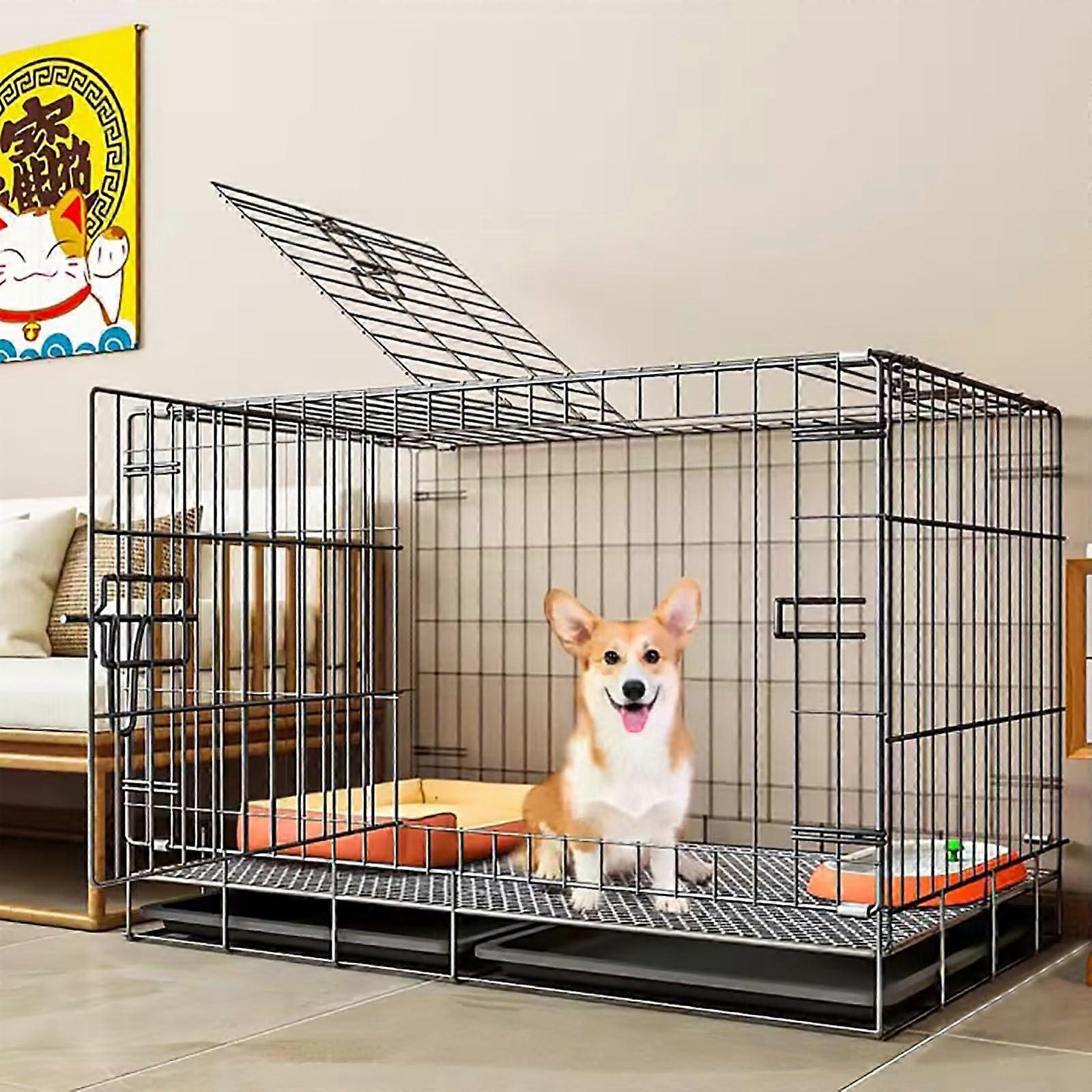 Dog Crates for Medium Dogs, Indoor Dog Kennel, Foldable Pet Crate, Easy to Clean (83x60x70cm)